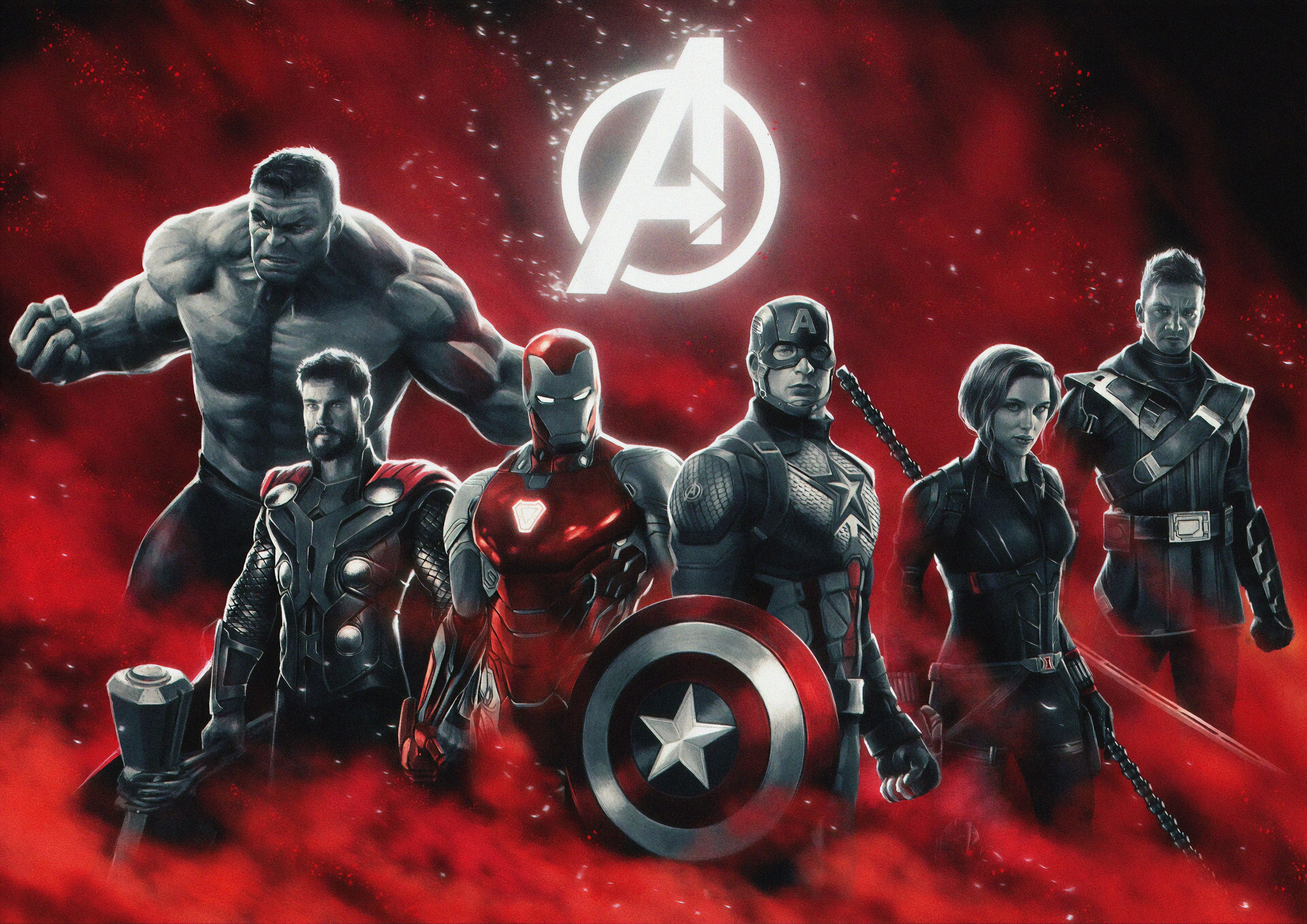 Avengers 4K Wallpaper, Hulk, Thor, Iron Man, Captain America, Black Widow, Hawkeye, Movies