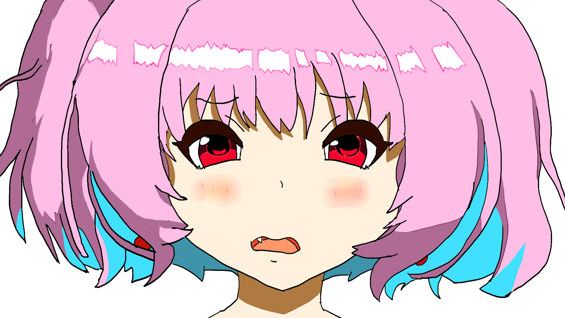 Yumemi fanart, I guess (They were supposed to be twintails. Ended up looking like a fluffball.)