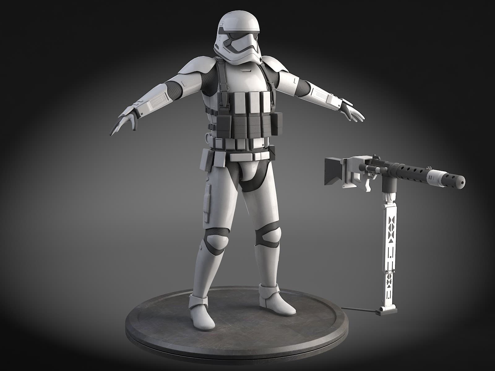 Star Wars First Order Stormtrooper heavy 3D Model