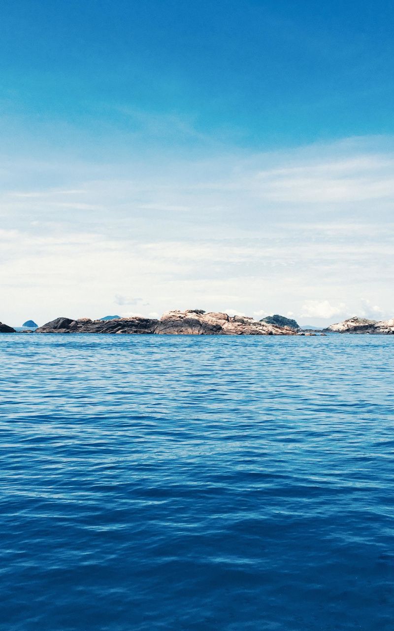 Blue sea, minimal, sunny day, body of water, 800x1280 wallpaper. Sunset wallpaper, iPhone homescreen wallpaper, Free HD wallpaper