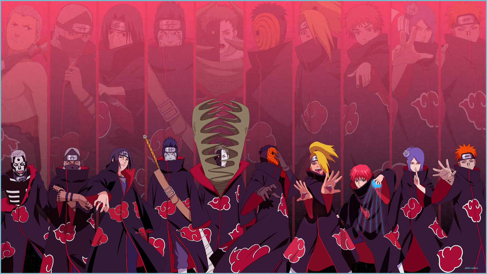 Akatsuki wallpaper done by me, Naruto