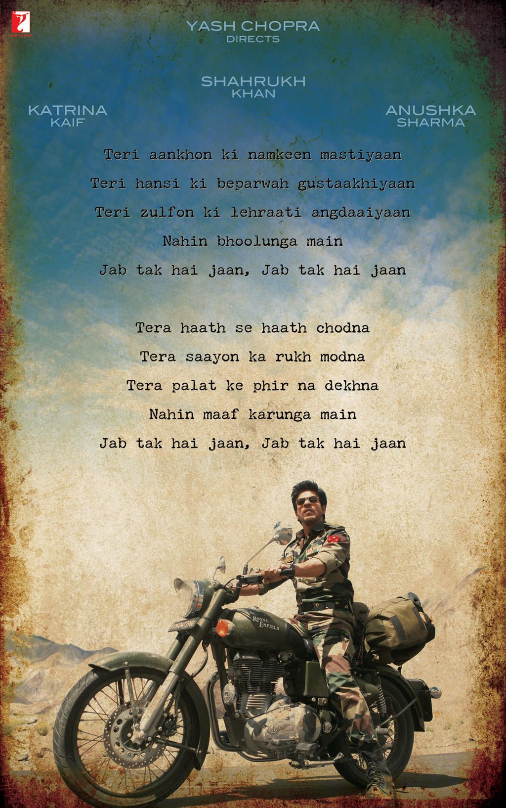 Jab Tak Hai Jaan Raj Films Reveals Title and First Poster