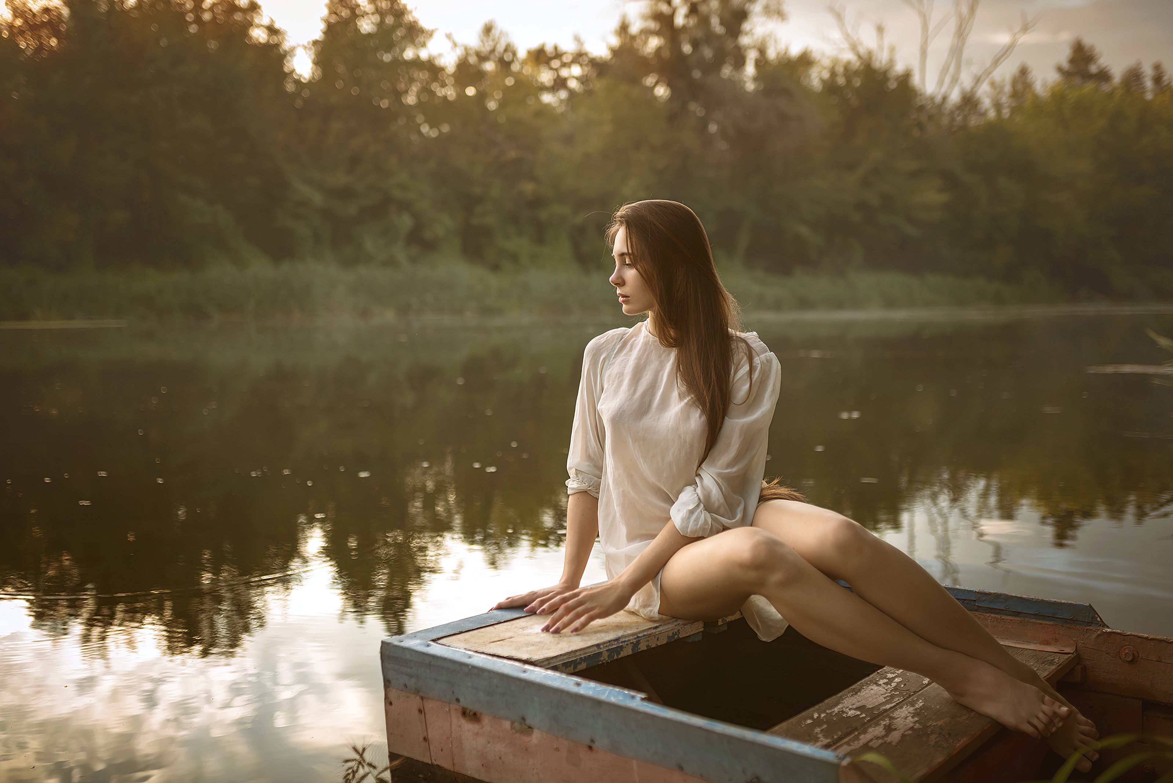 Girl Boat Evening Photography 4k, HD Girls, 4k Wallpaper, Image, Background, Photo and Picture