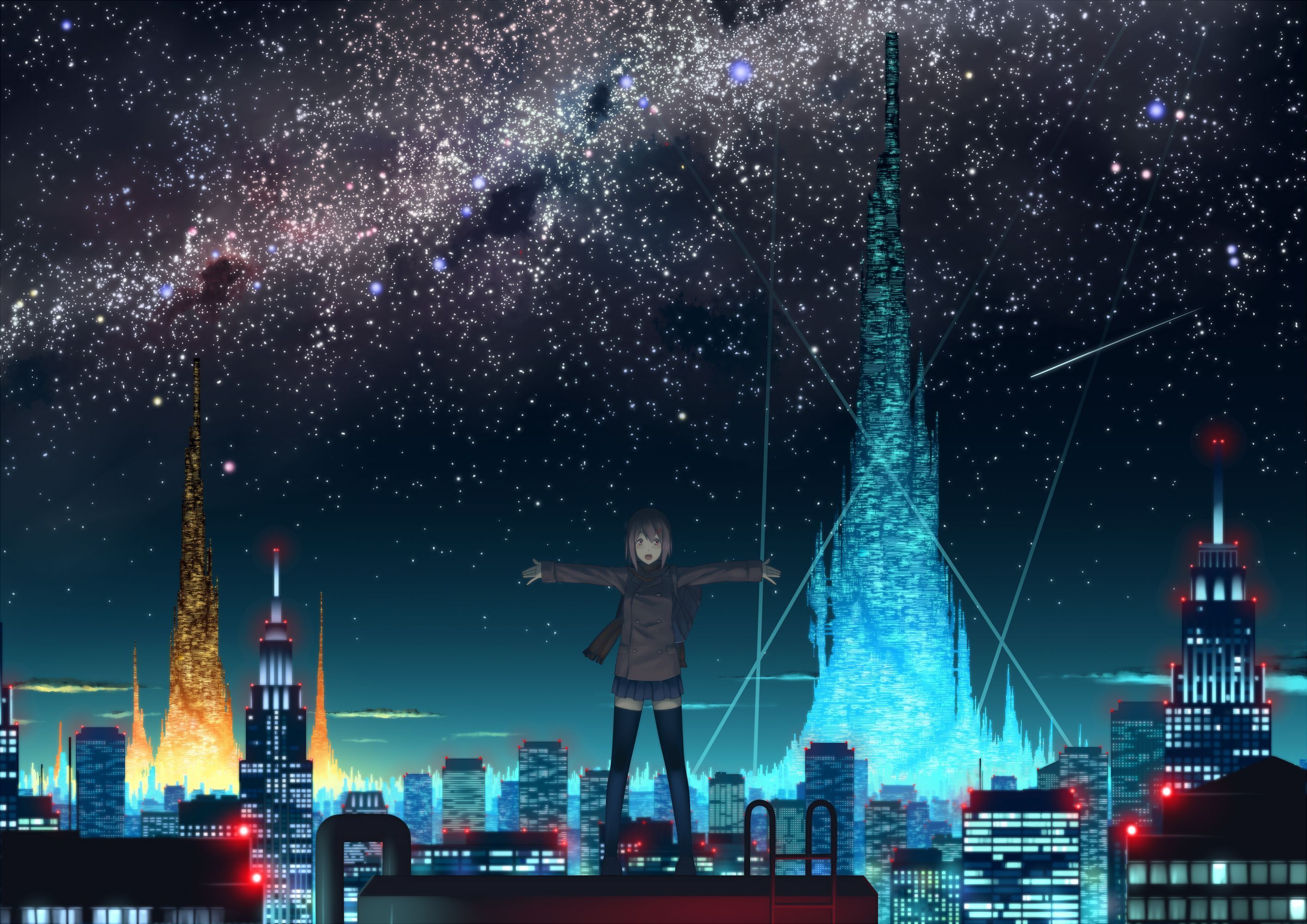 Anime Skyline Wallpaper Free Anime Skyline Background