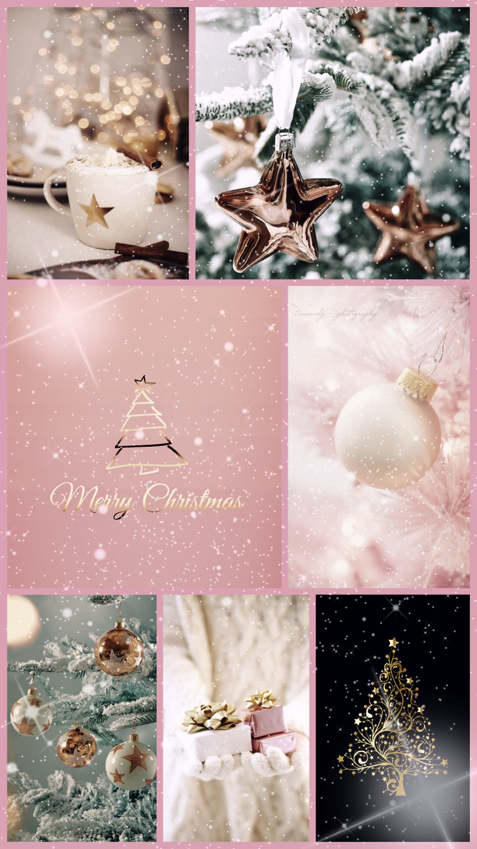 Pink Christmas Wallpaper Collage
