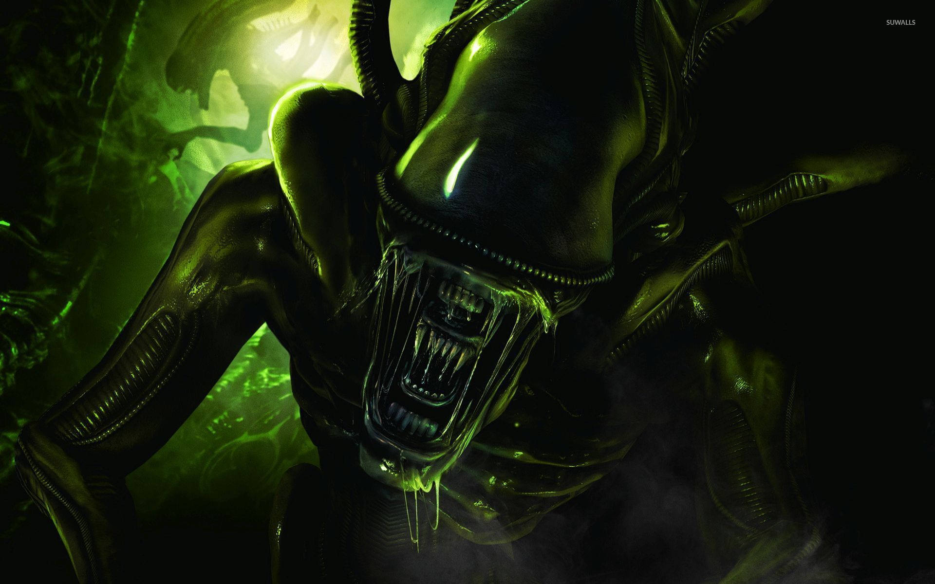 Scary green alien wallpaper .suwalls.com