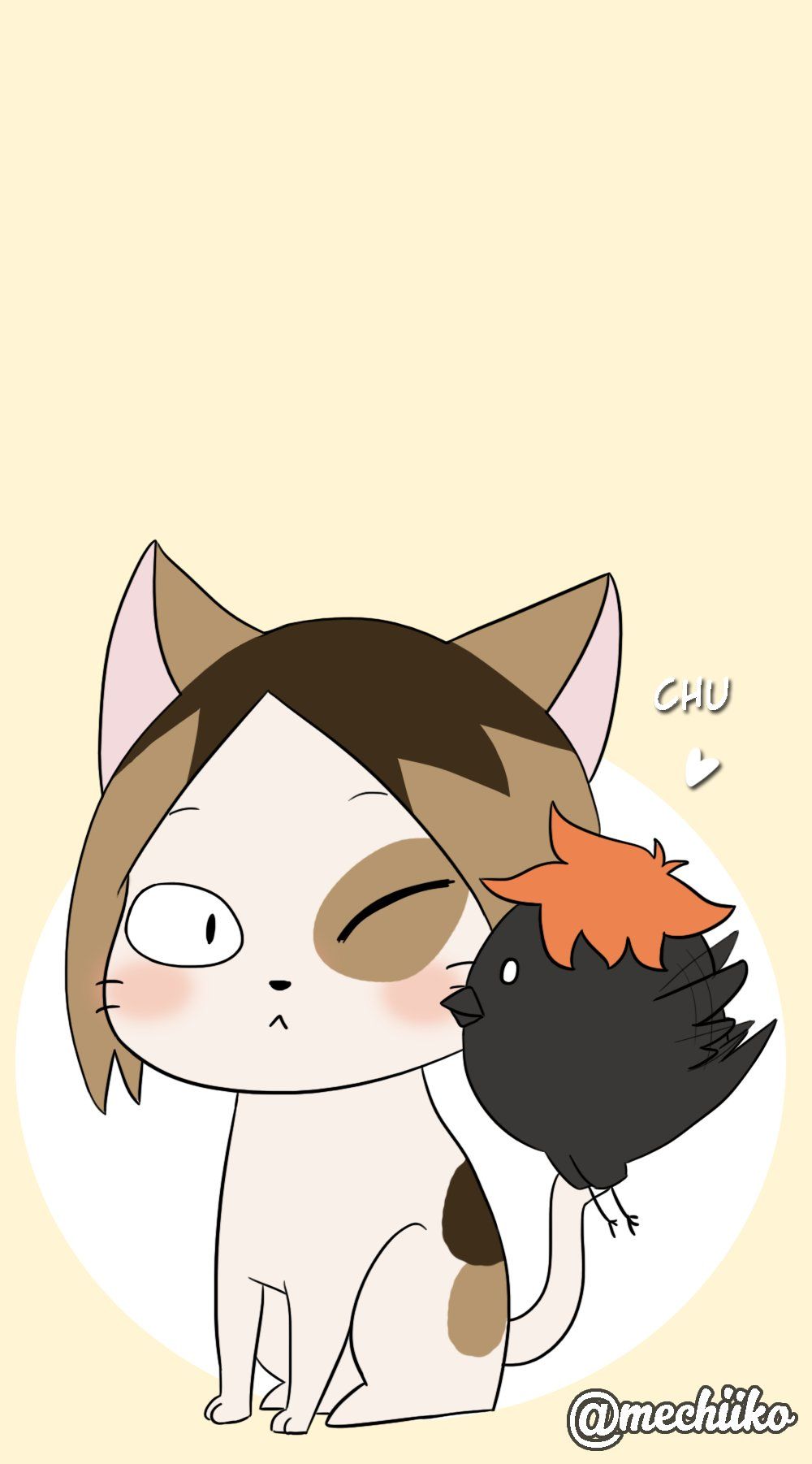 MEKii✨ Week Day 3 “Pet” I made this phone wallpaper for today uwu Hope you like it