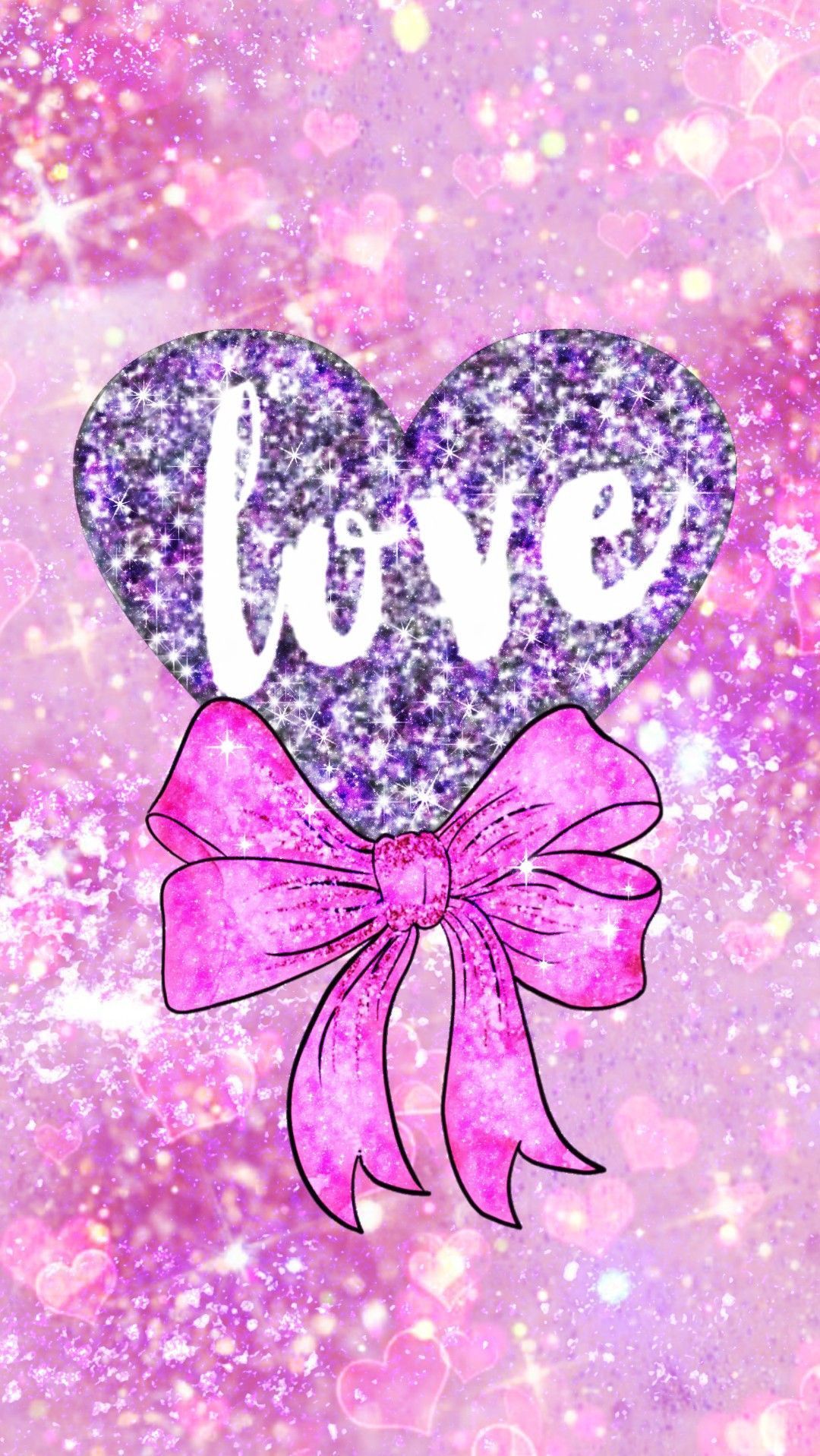 Glittery Valentine Heart, made by me #love #valentinesday #bow #pink #girly #love #bemine #iloveyou #hearts. Valentines wallpaper, Heart wallpaper, Love wallpaper