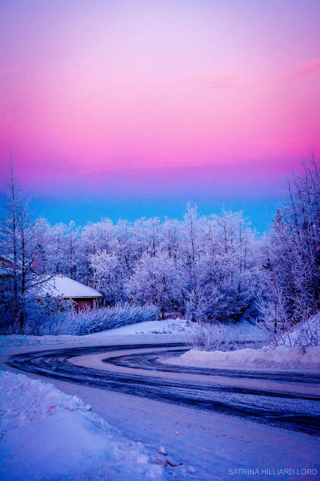 This image shows colors of a winter sky. The mixing of colors in the sky could be used on a Cyclorama, making t. Winter scenery, Winter landscape, Winter picture