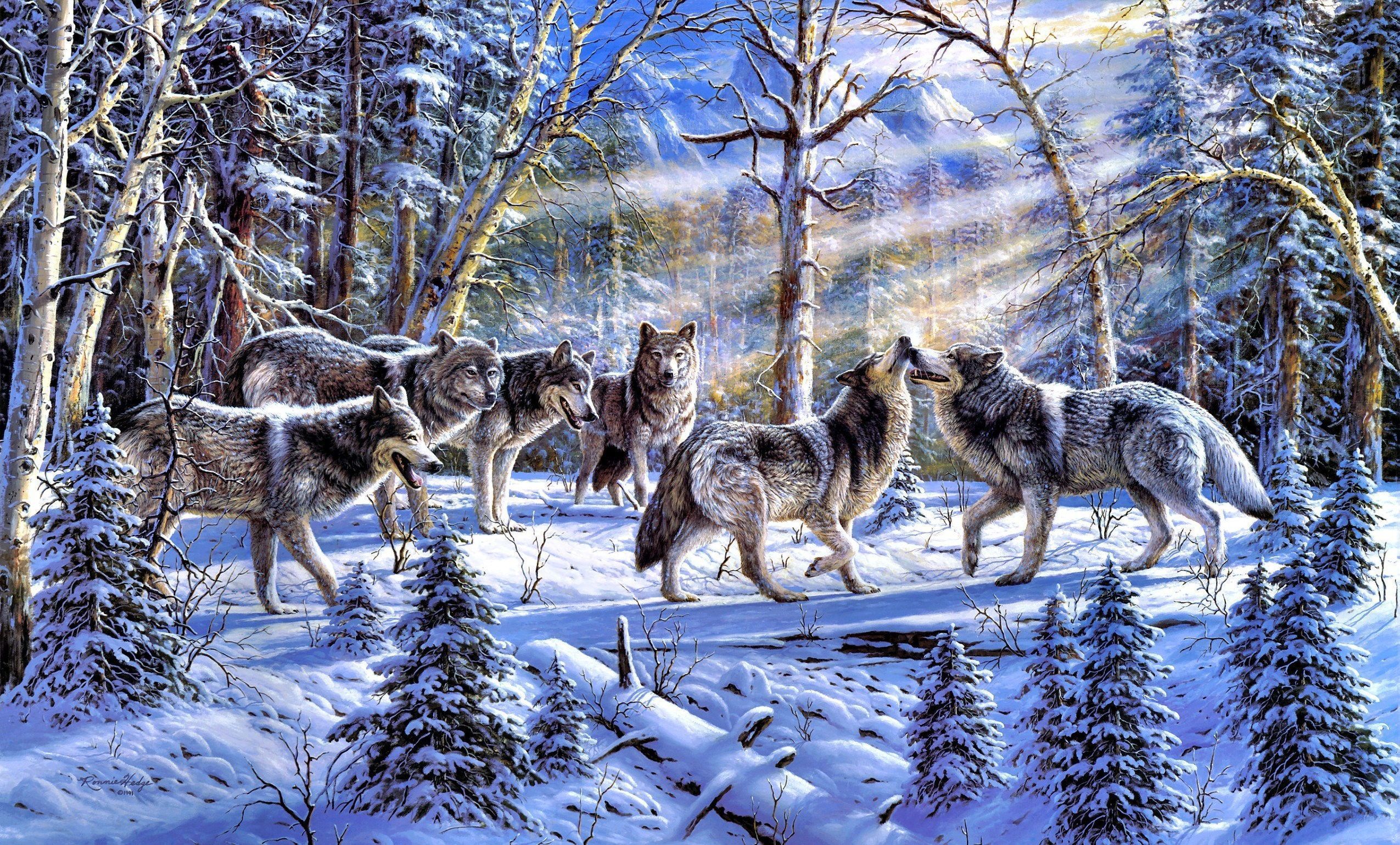 Winter Painting HD Wallpaper
