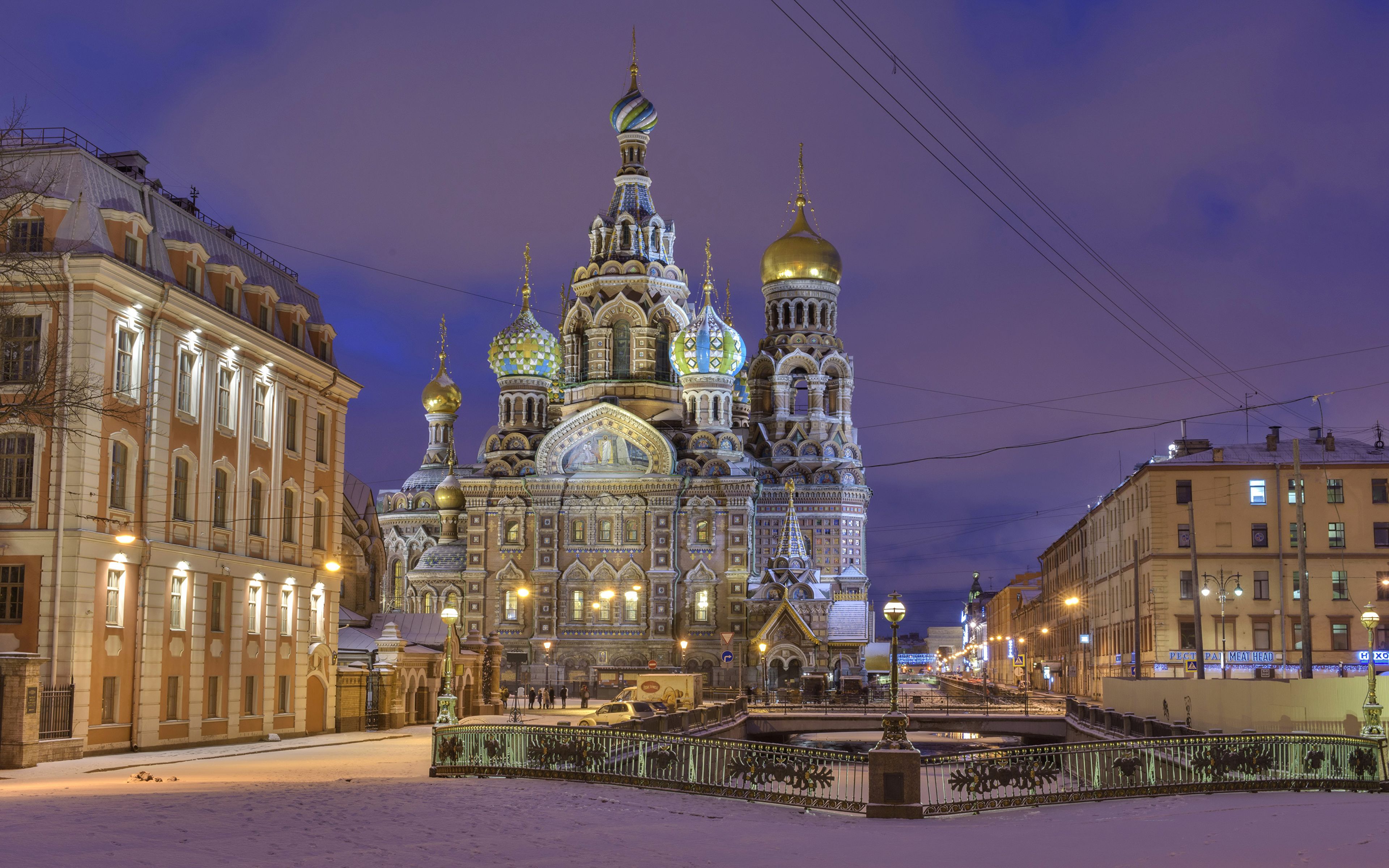 Image St. Petersburg Russia Church of Savior Winter 3840x2400