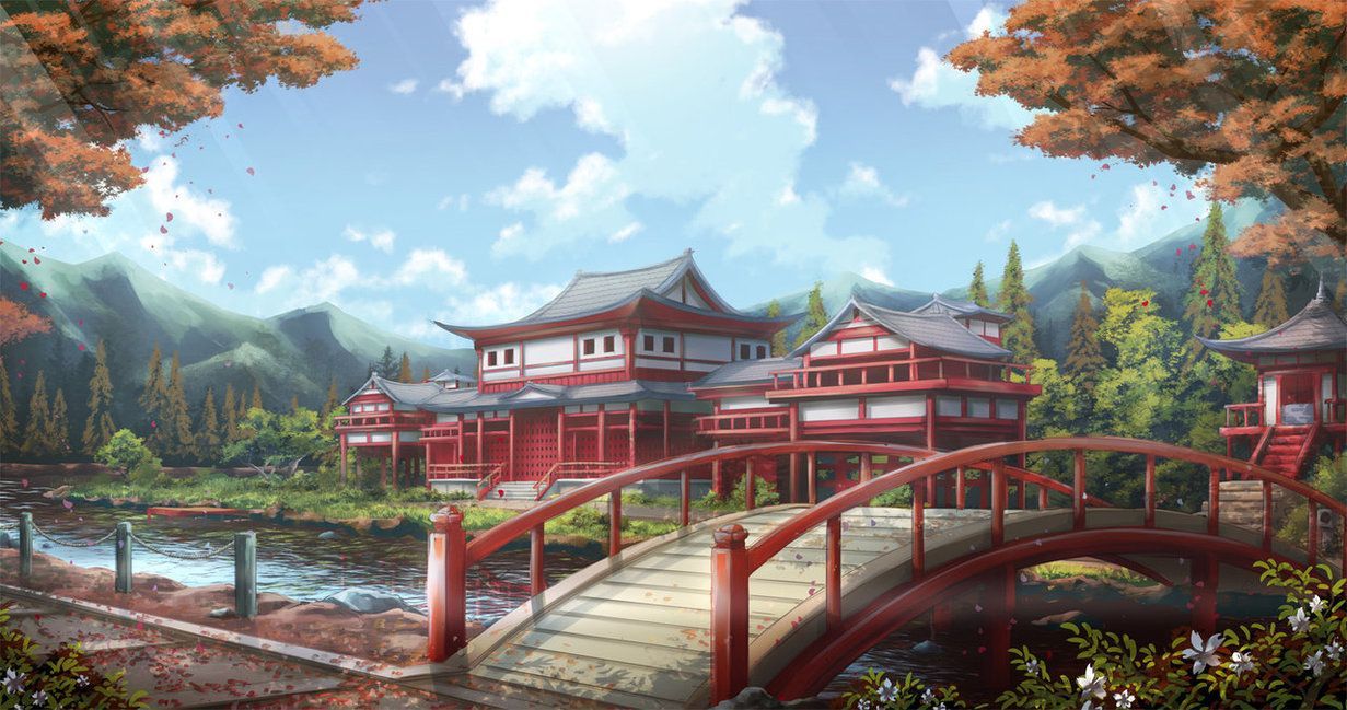 CM - Castle Garden. Castle garden, Anime background wallpaper, Background image