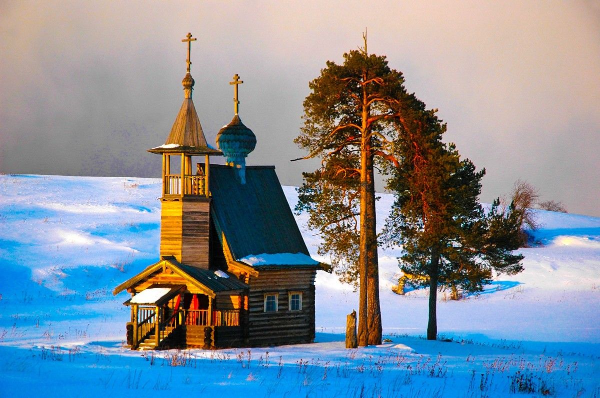 291kib, 1200x Religious Church Snow Winter Tree Orthodox Church Winter Wallpaper & Background Download