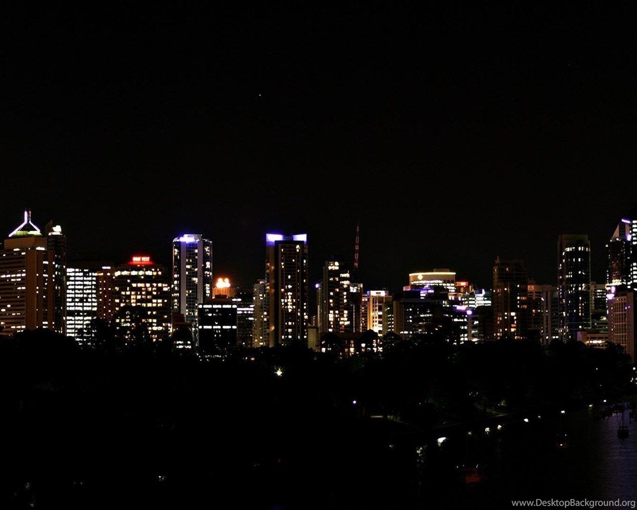 Black Dark City Skyline Night Wallpaper Desktop Background