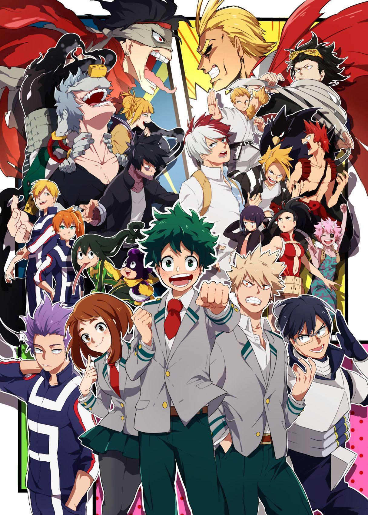 Boku No Hero Academia Anime Boys Anime Girls Green Hair Tie Open Mouth Anime Kaminari Denki Wallpaper:1215x1700