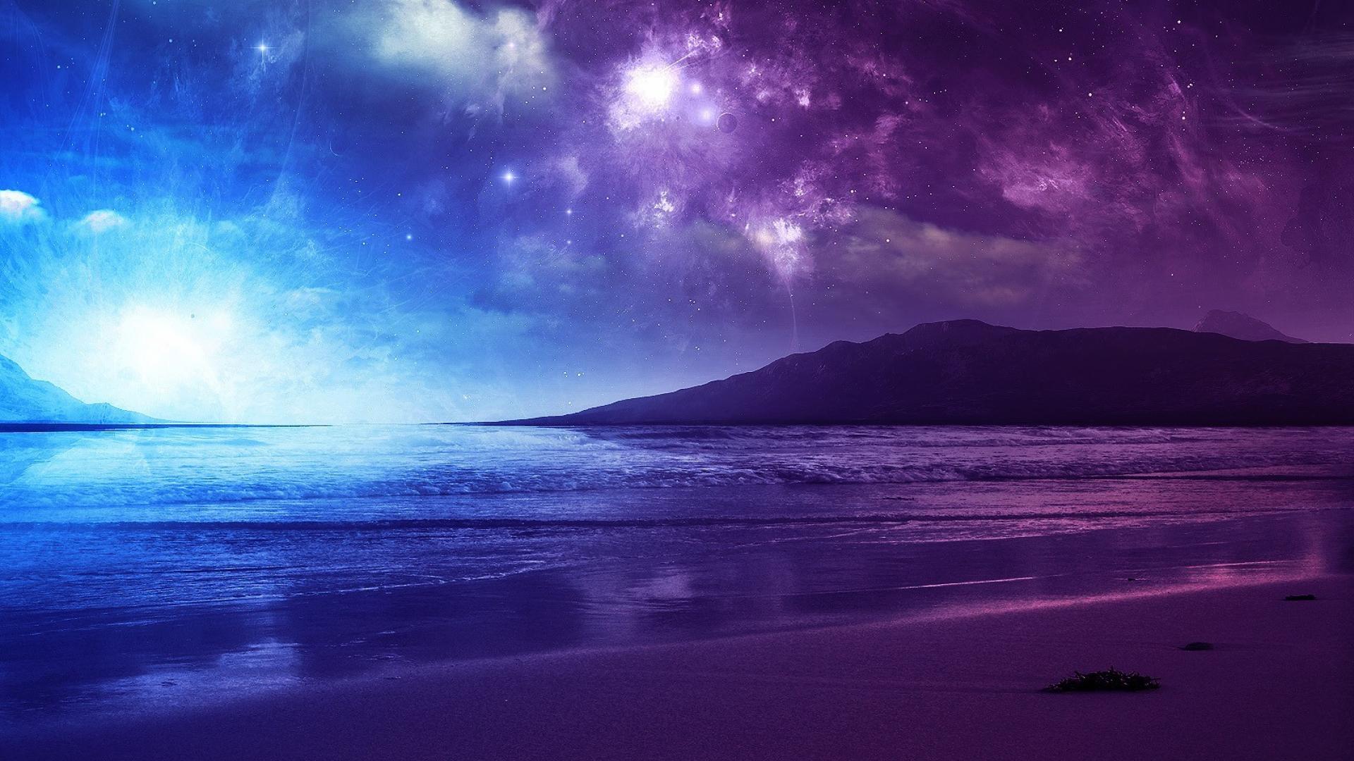 Free download Blue twilight violet skies beach wallpaper 59426 [1920x1080] for your Desktop, Mobile & Tablet. Explore Blue and Mauve Wallpaper. Blue and Mauve Wallpaper, Mauve Wallpaper, Mauve Colored Wallpaper Borders