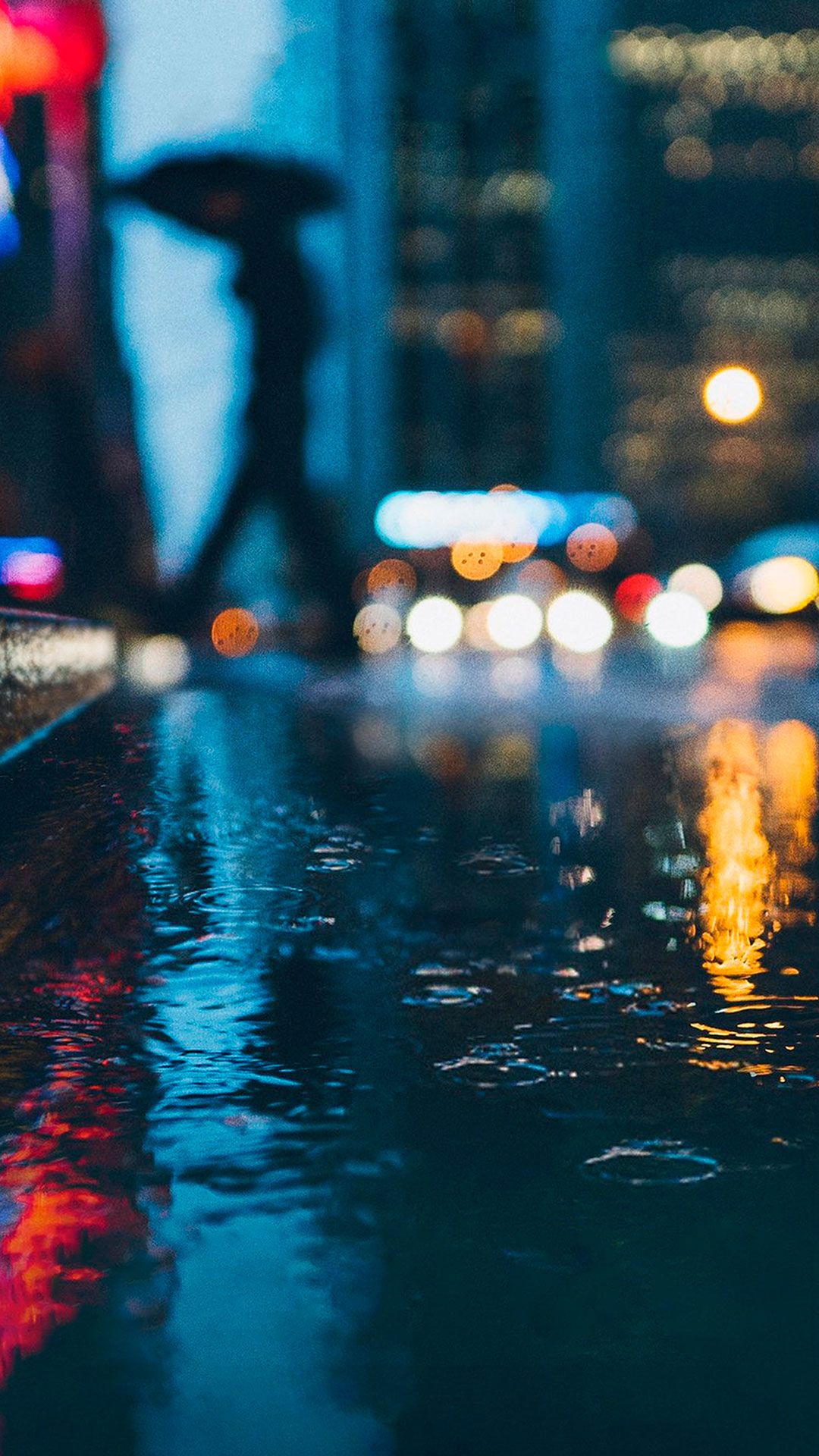 City of rain at night