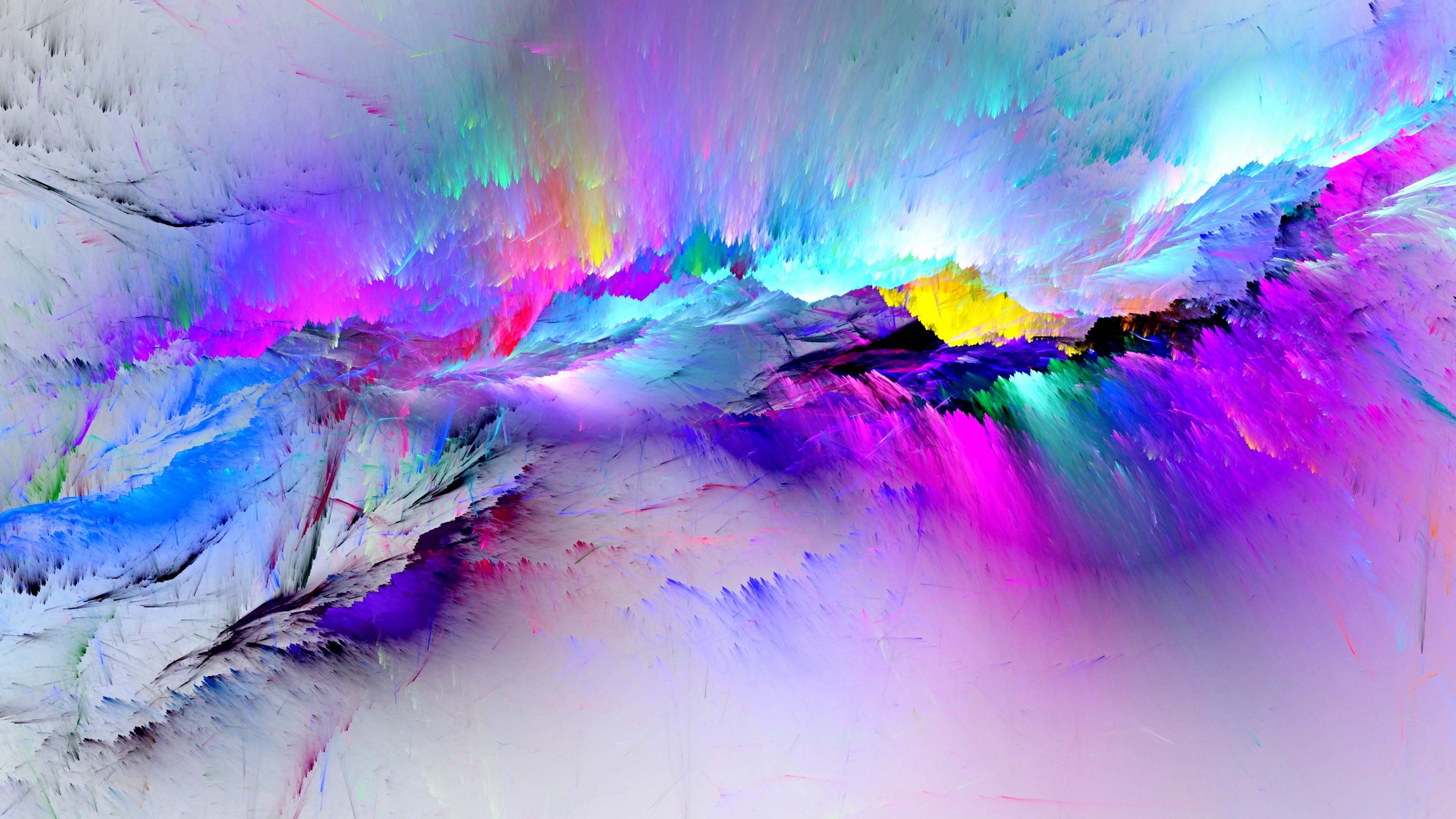 multicolored painting colors squirt 4k HD abstract Wallpaper