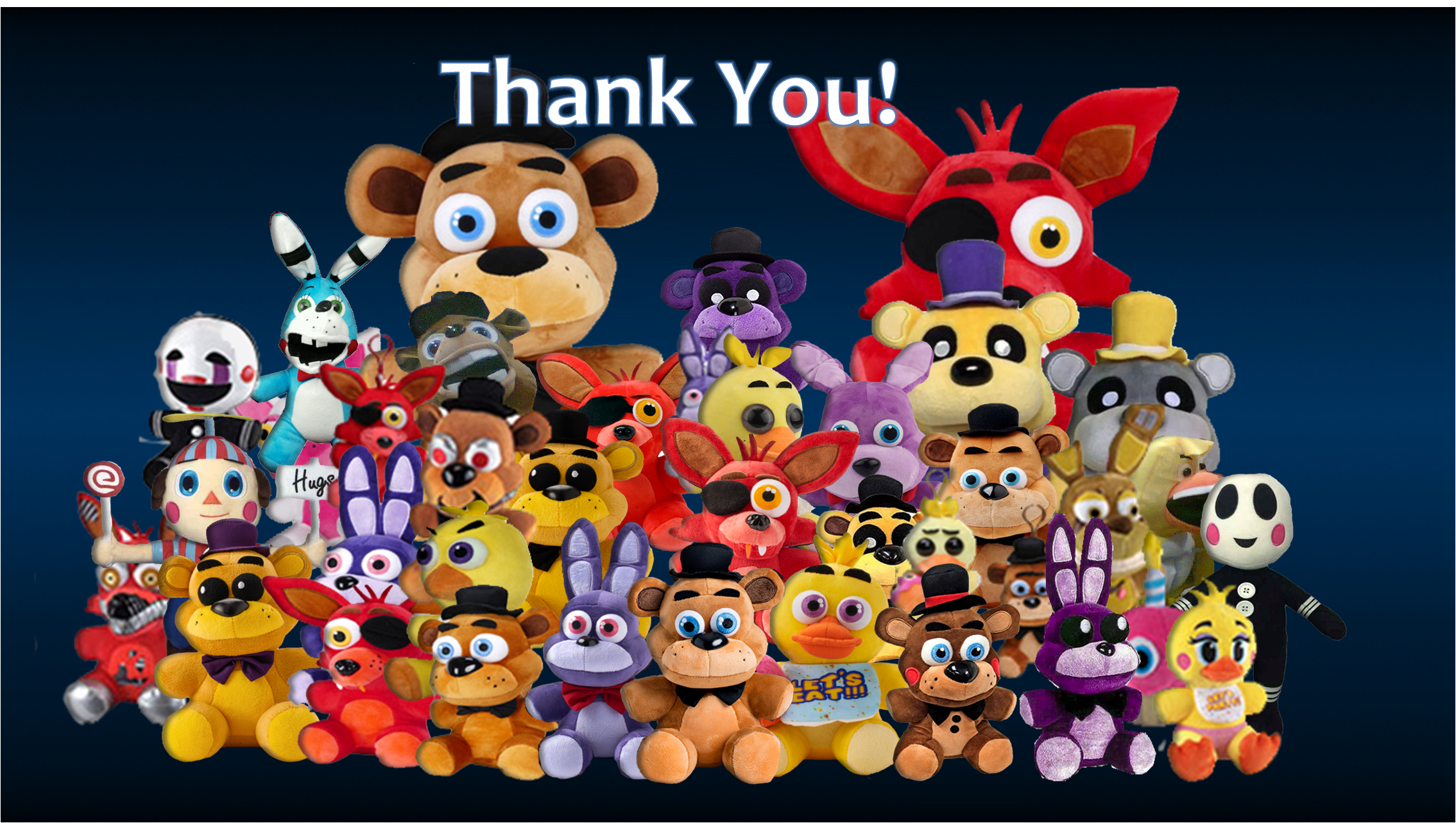 So, I did this a long time ago. A Thank You wallpaper except with plushies