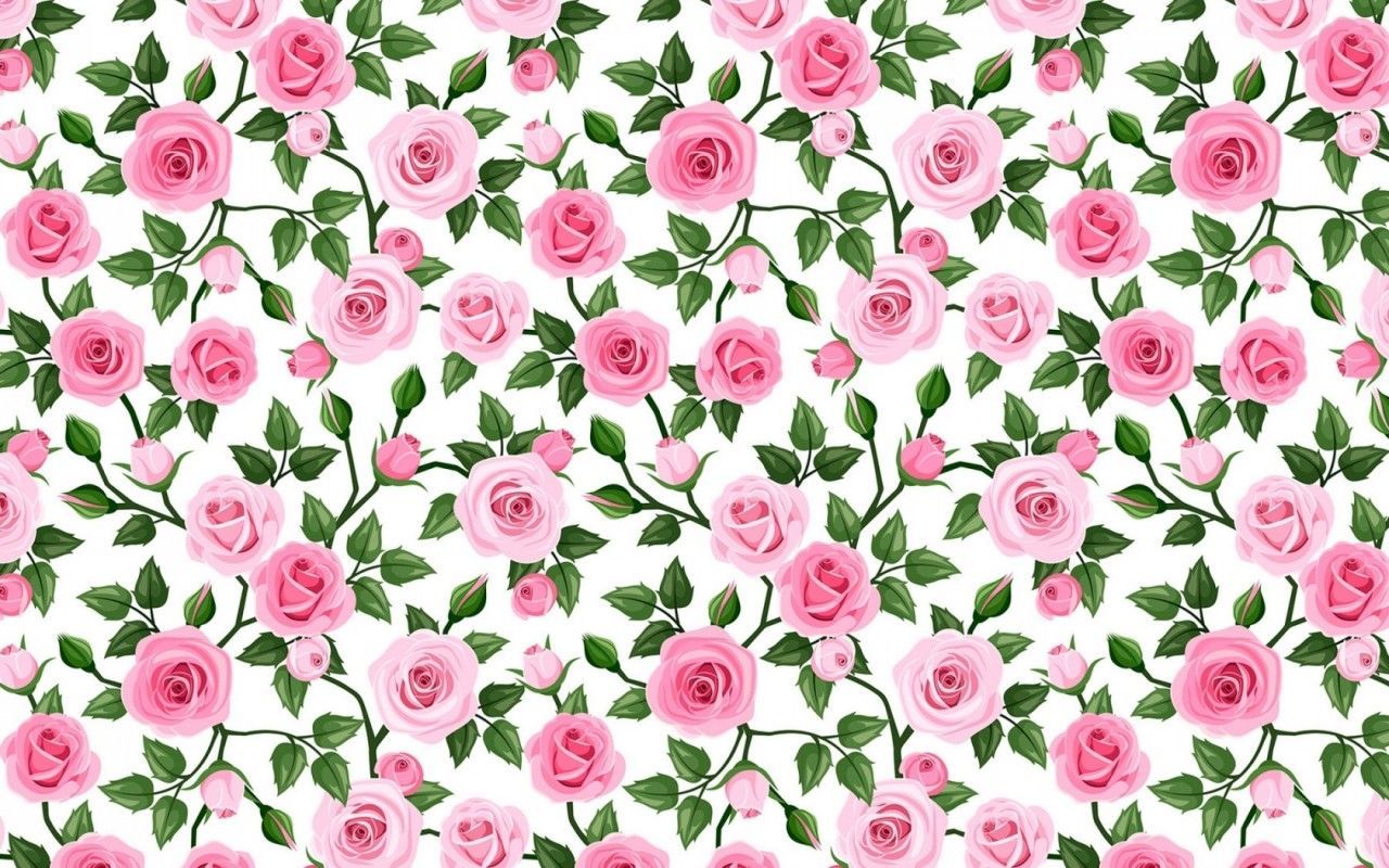 Pink Rose Pattern Wallpaper