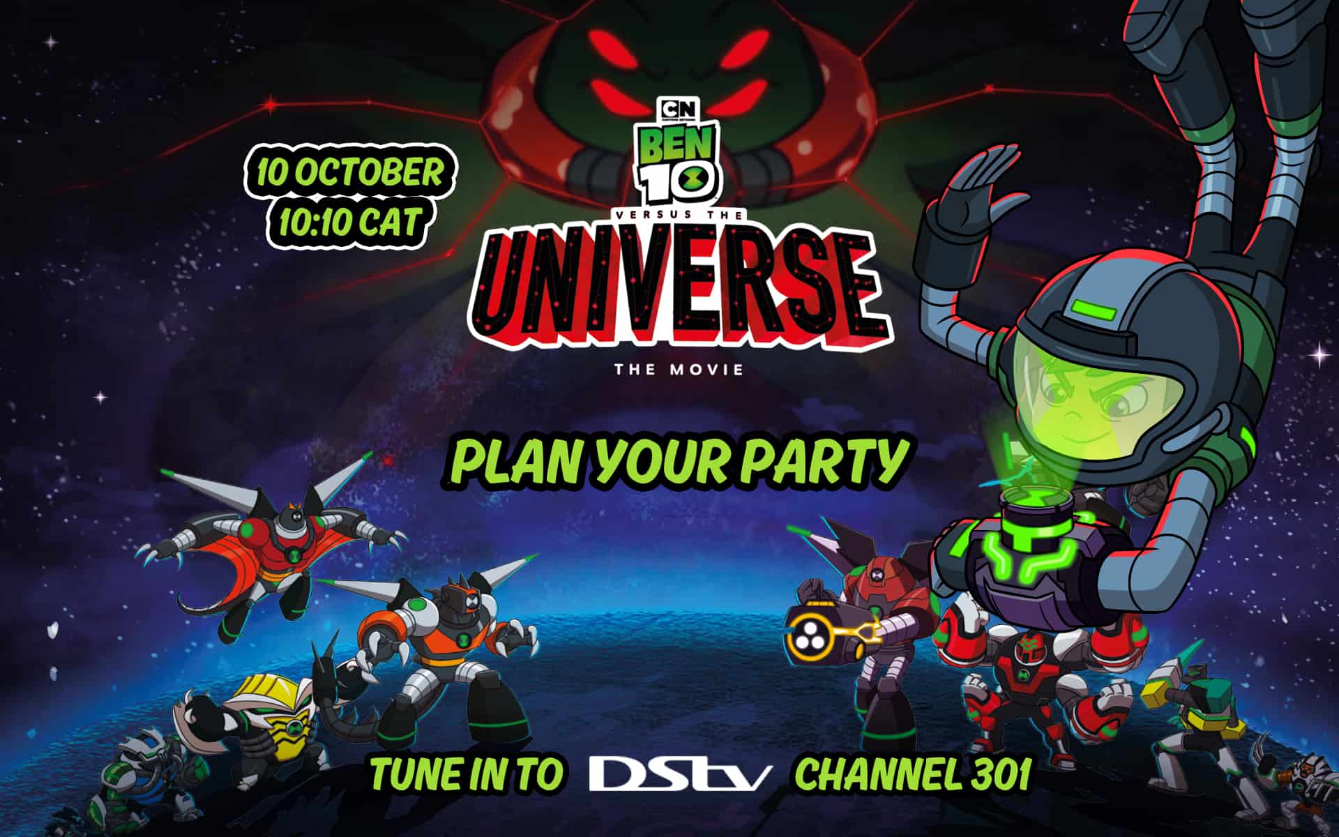 Plan your Ben 10 Versus The Universe: The Movie watch party!