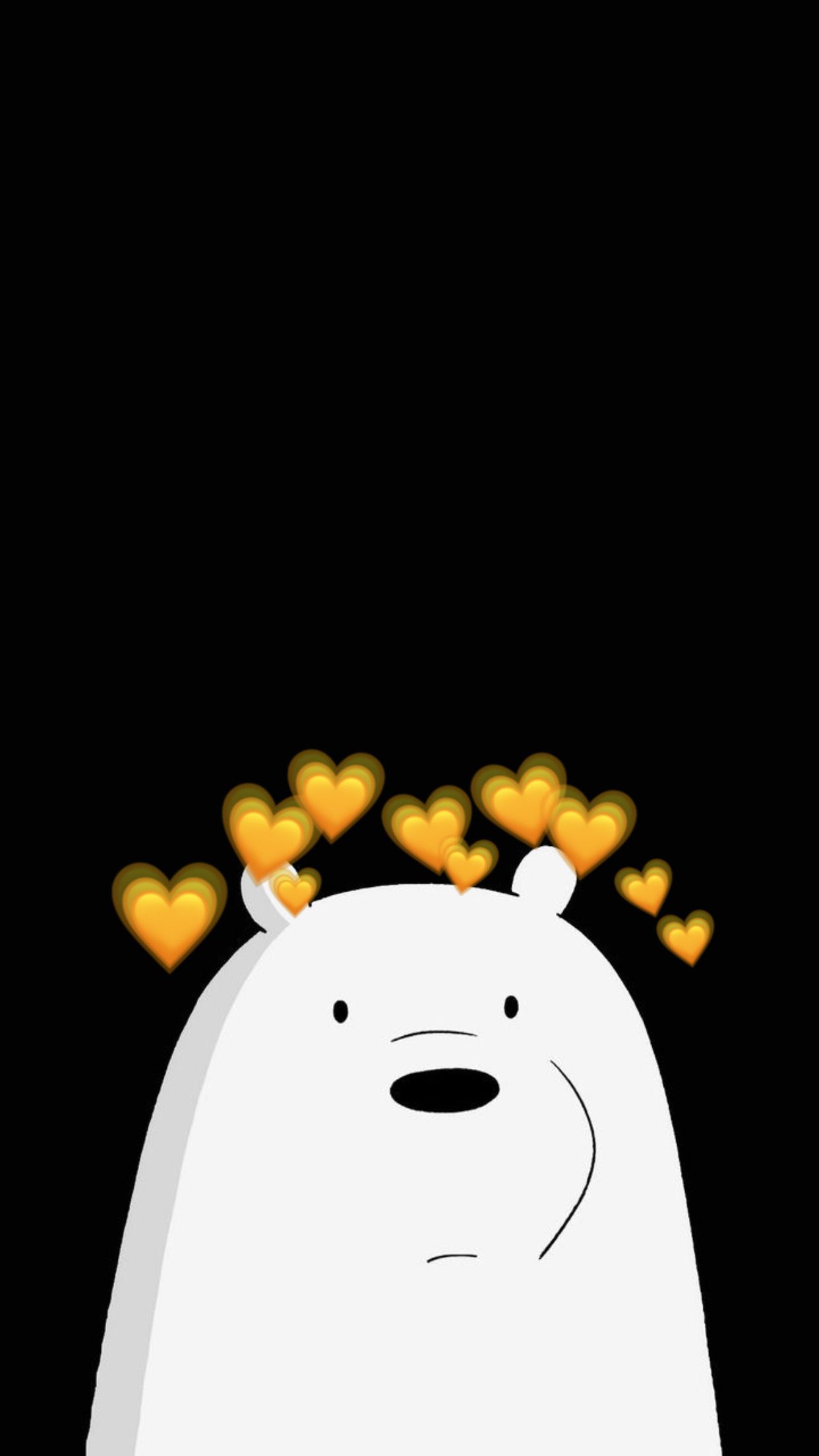 Ice Bear w/ Aesthetic Yellow Heart Crown. Anak binatang, Objek gambar, Beruang kutub