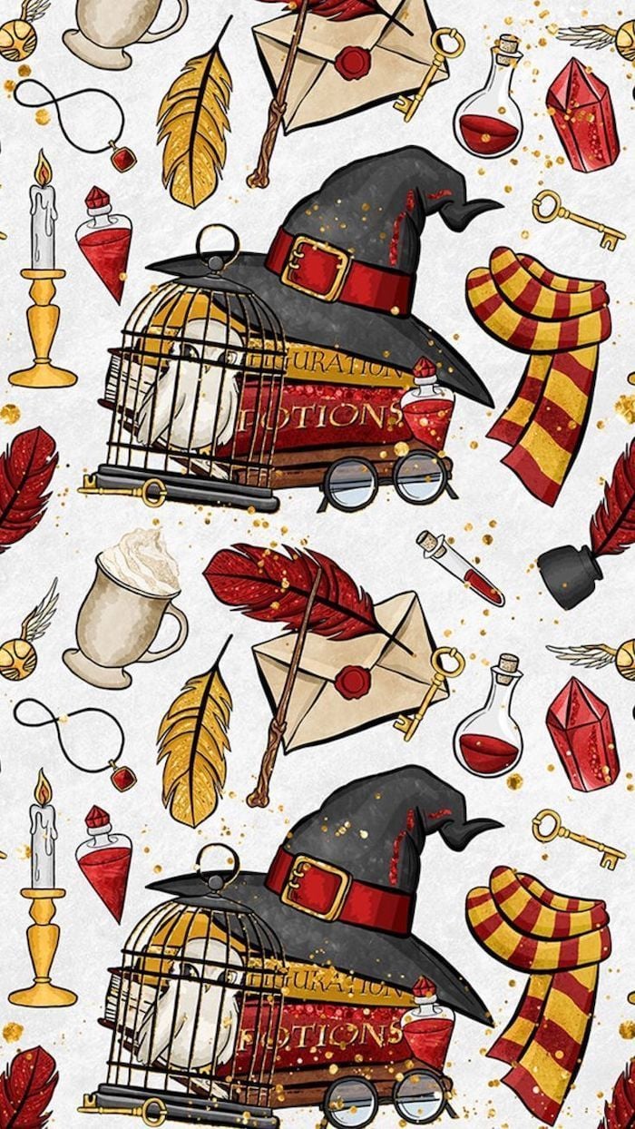 Transfiguration Potions Textbooks Hat Glasses Gryffindor Scarves Cute Harry Potter Wallpaper W. Harry Potter Background, Cute Harry Potter, Harry Potter Wallpaper