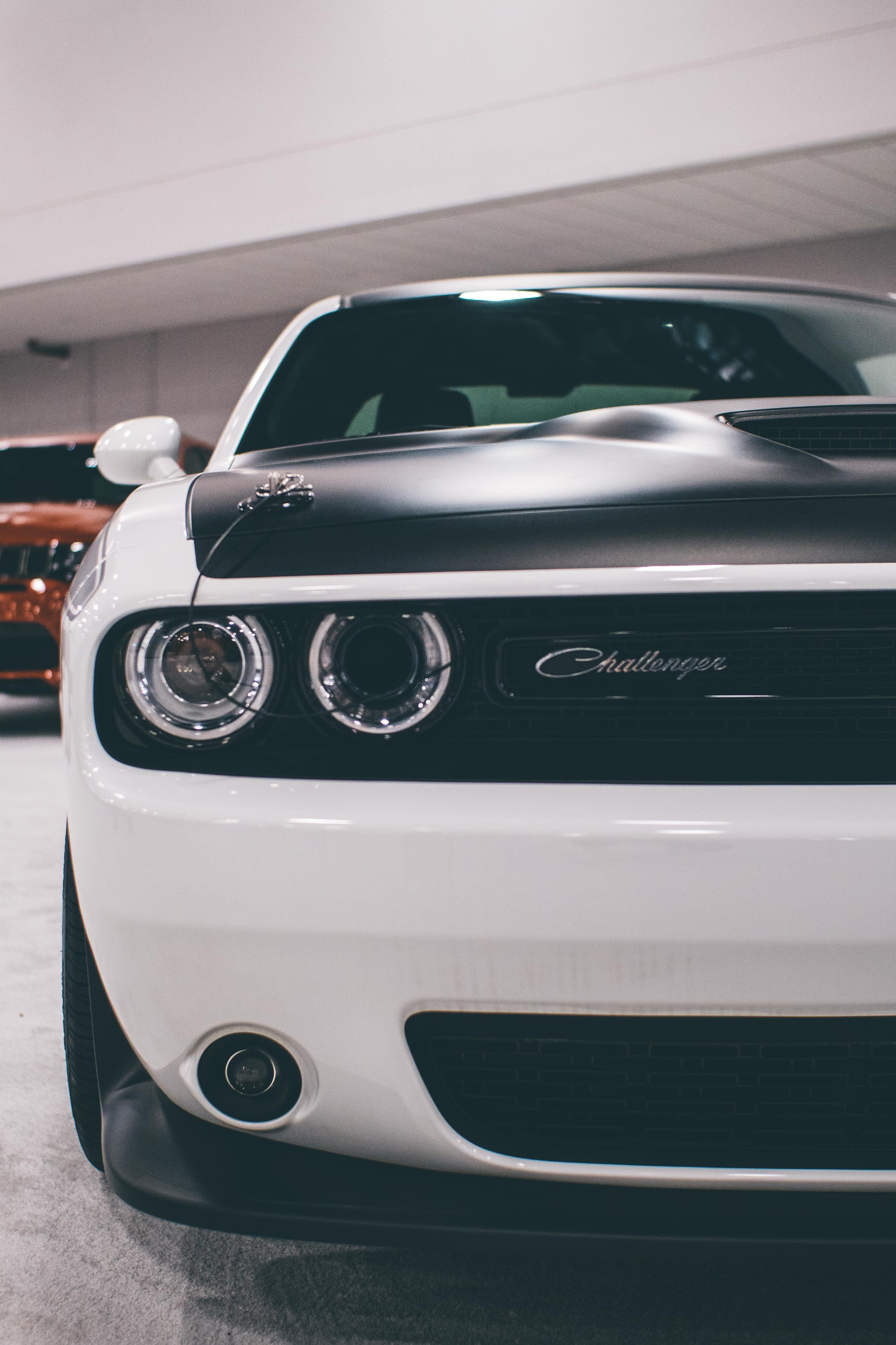 White and black Dodge Challenger Cars. Dodge challenger black, Dodge challenger, Hellcat challenger