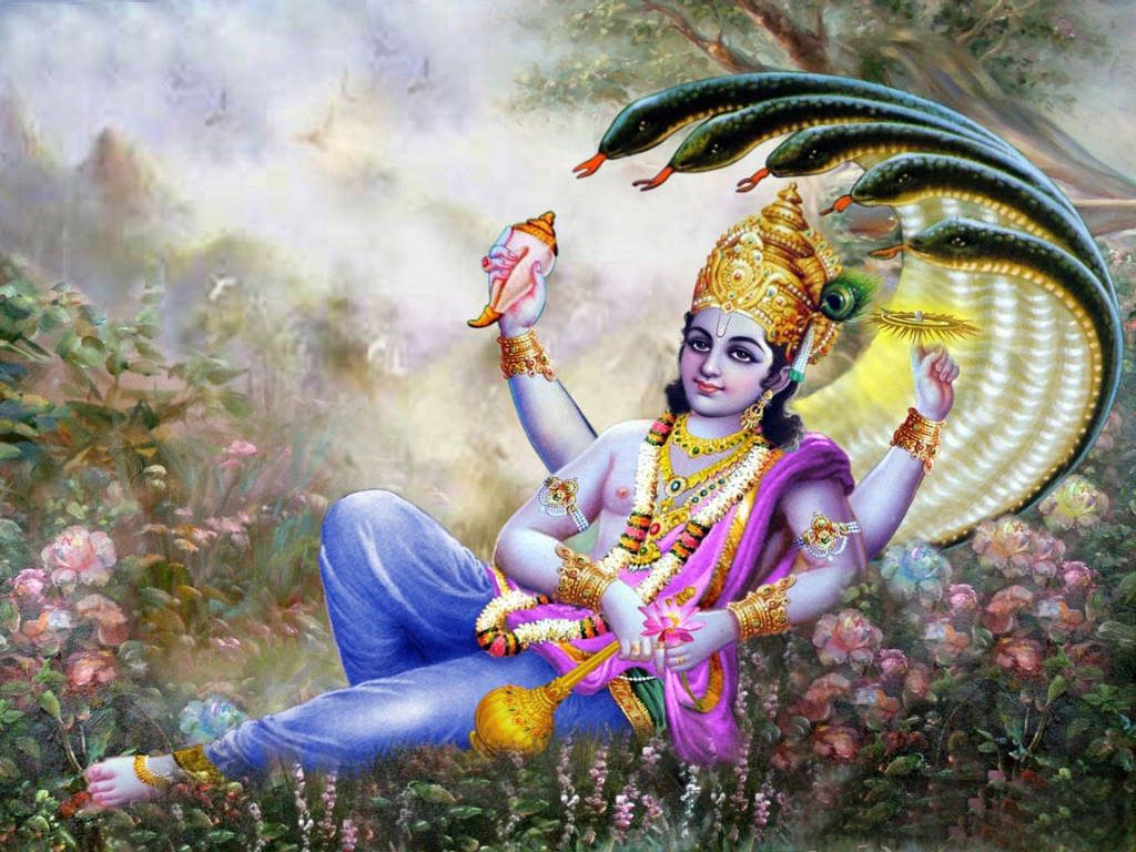 Universal Divine Art - Lord Maha Vishnu The word Vishnu means 'one who  pervades'. He pervades the whole universe. He is also known as Naarayana,  Purushottama, Parandhama, Mukunda and Hari. Naarayana means '