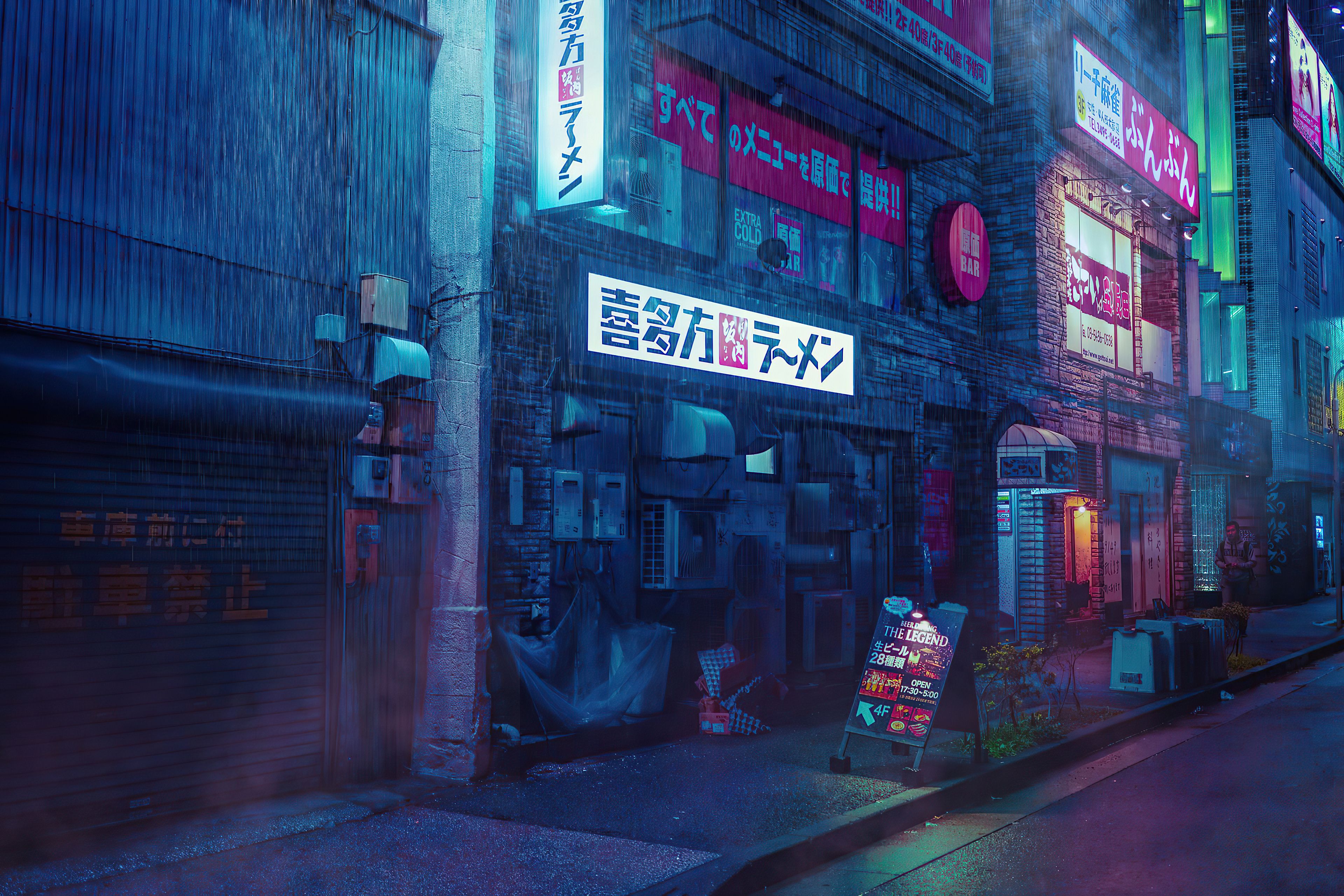 Улицы Токио неон