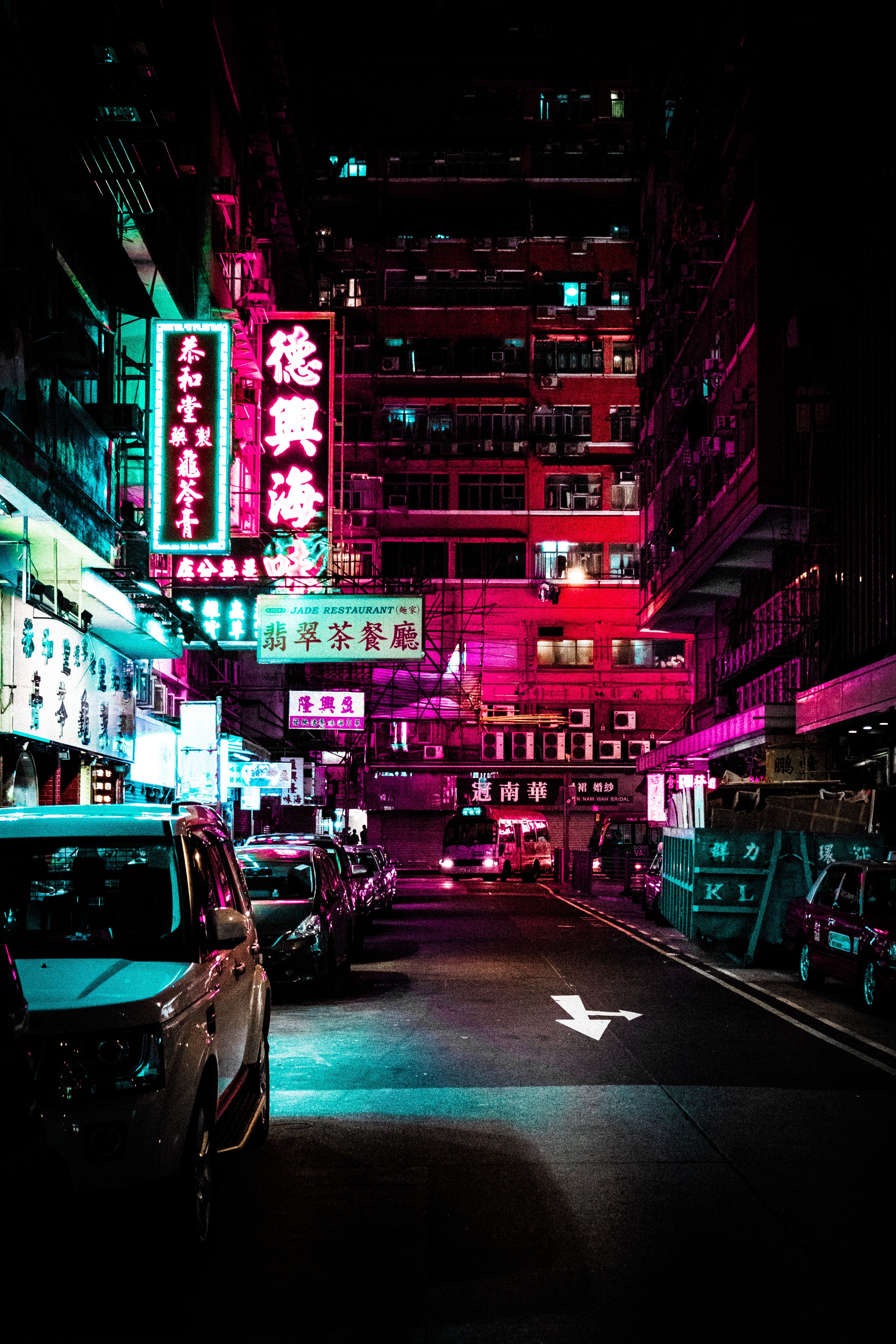 Neon street Android Wallpaper