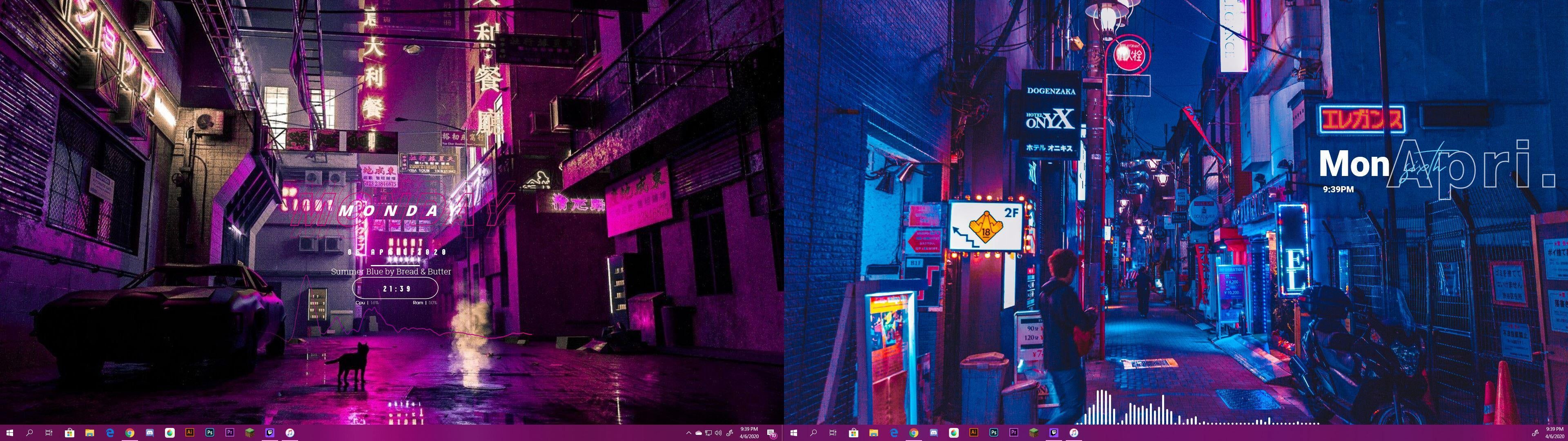 Neon Streets in Japan (I think), Been listening to lots of 80s japanese pop so I wanted a simple setup to match