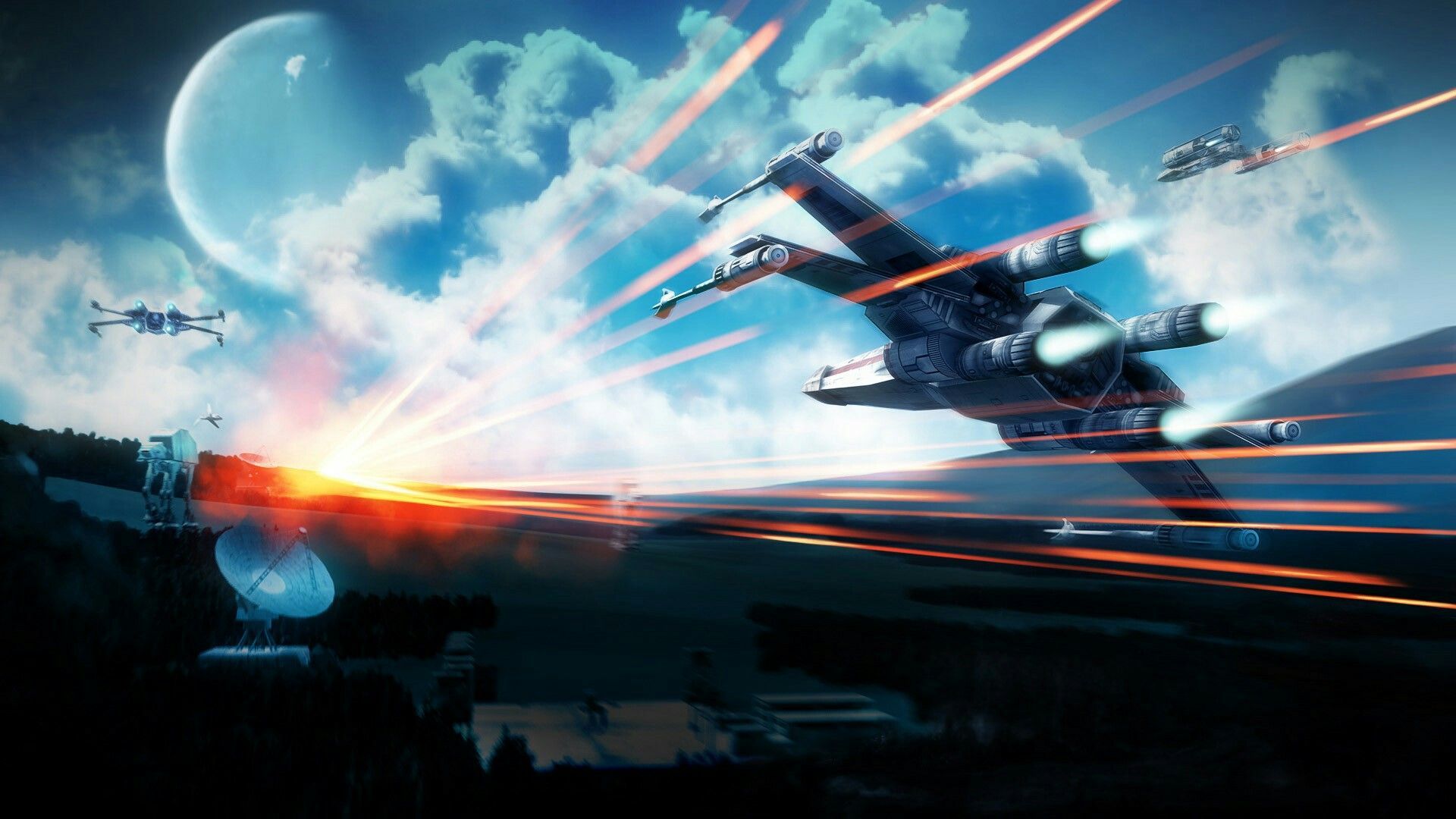 X Wing Strike. Star Wars Wallpaper, Star Wars Poster, Sci Fi Wallpaper