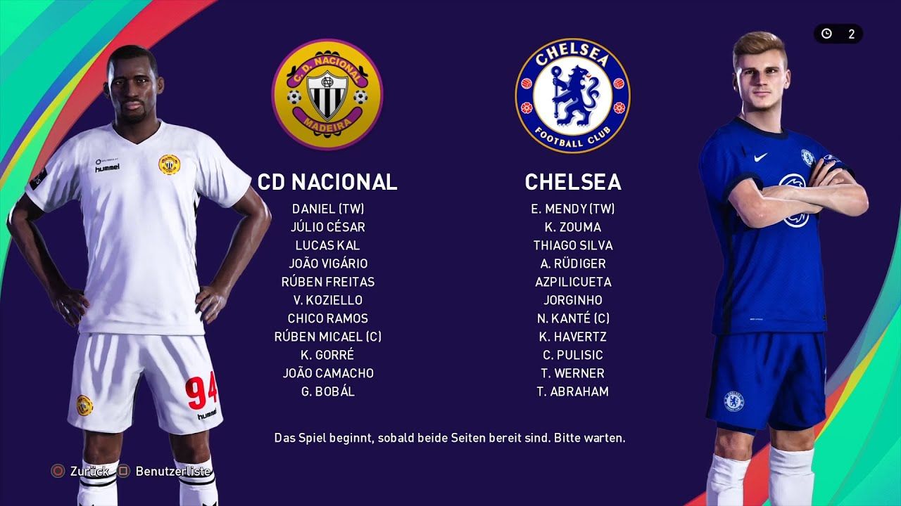 CD NACIONAL vs CHELSEA FC QUICK MATCH (SCRIPT FREE) PES 2021