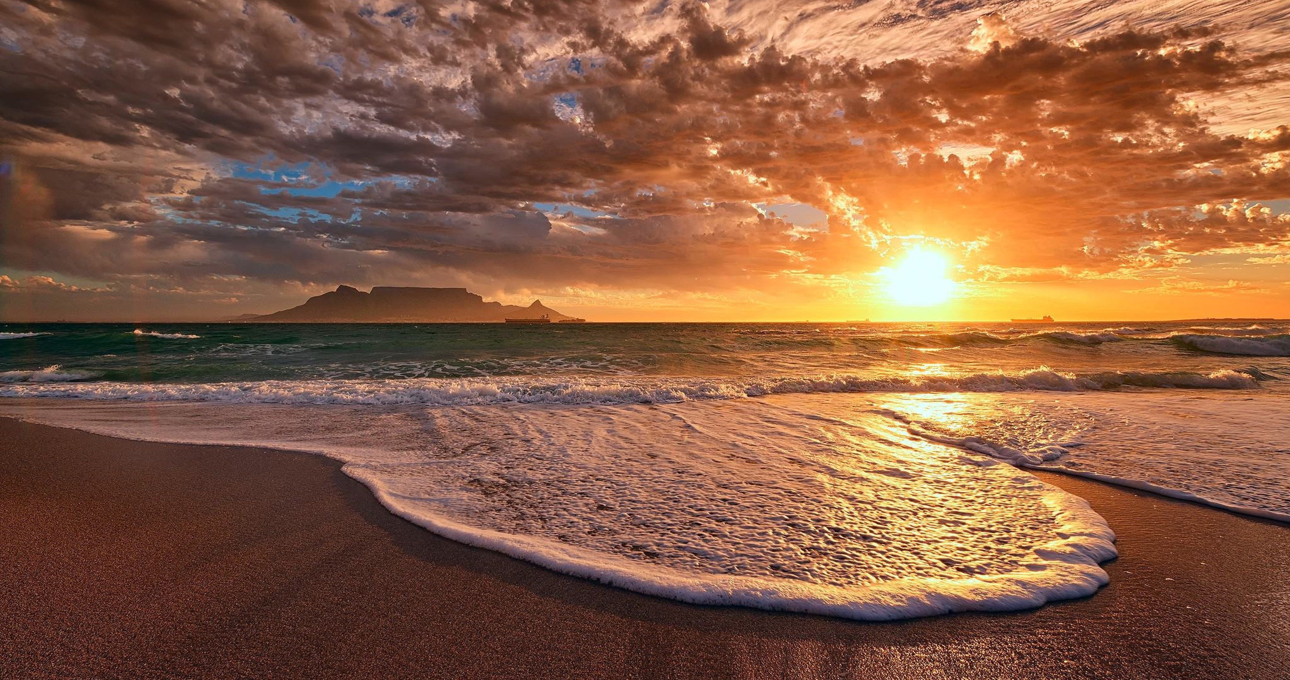sea and sun 4k ultra HD wallpaper. Nature, Sunset, Sunrise