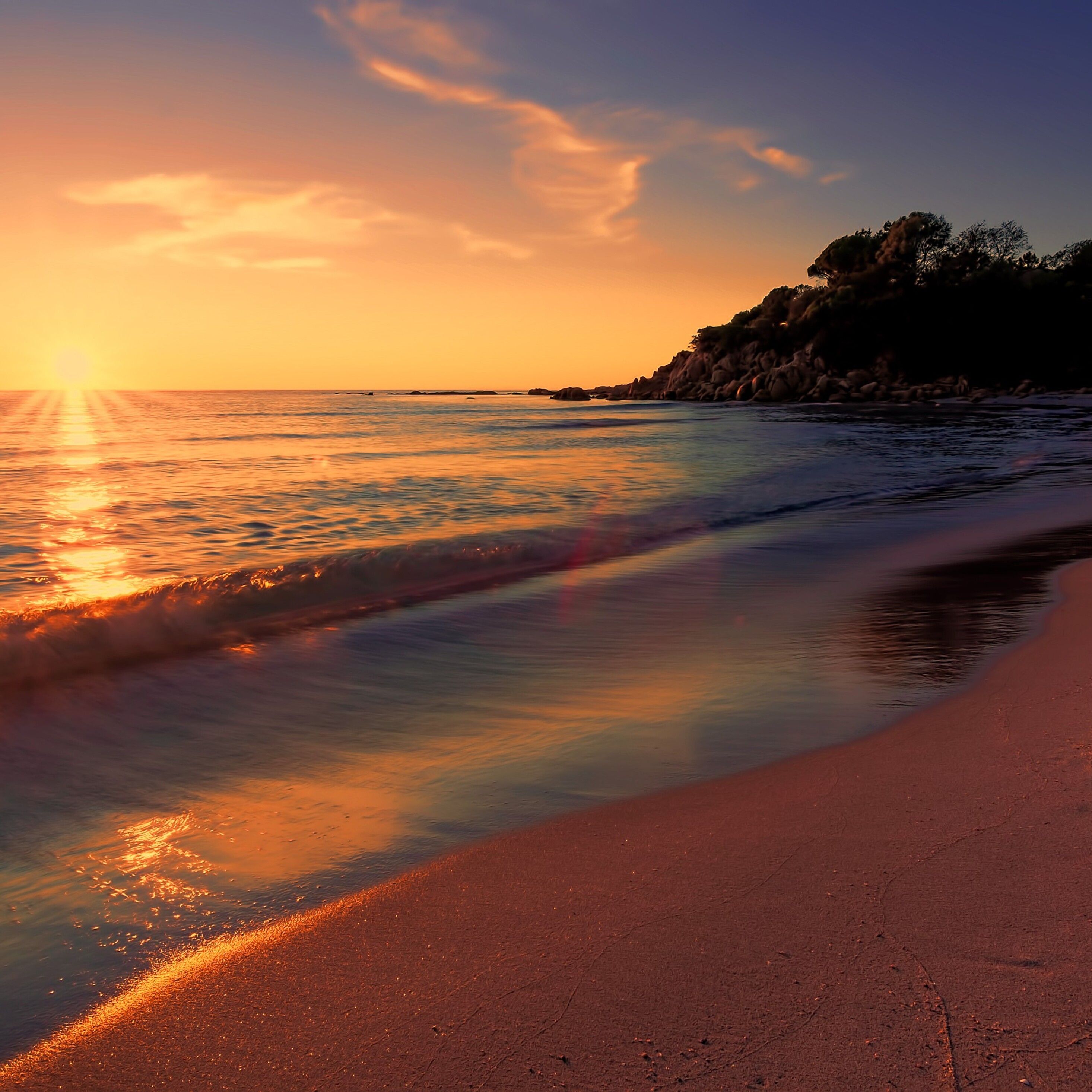 Sea Sunset Beach Sunlight Long Exposure 4k iPad Pro Retina Display HD 4k Wallpaper, Image, Background, Photo and Picture