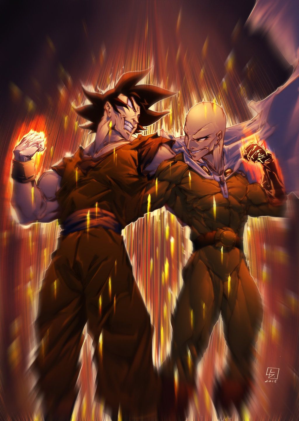 Goku Vs Saitama By Marvelmania D9nbmkb. Manga De One Punch Man, Fondo De Pantalla De Anime, Personajes De Anime