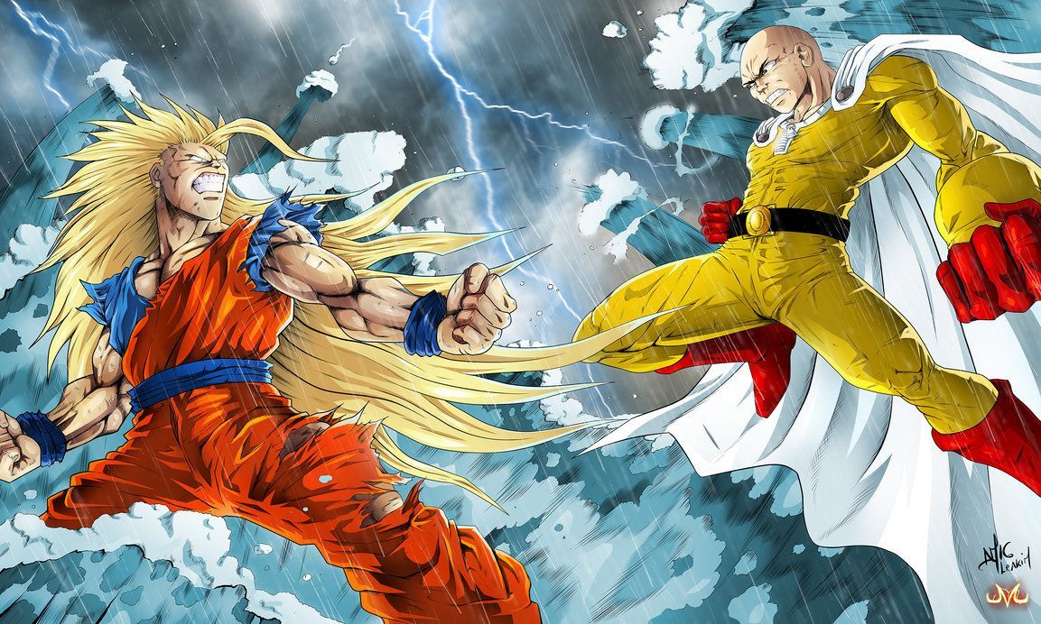 Collab, Goku vs Saitama. Anime fight, Goku vs, Saitama