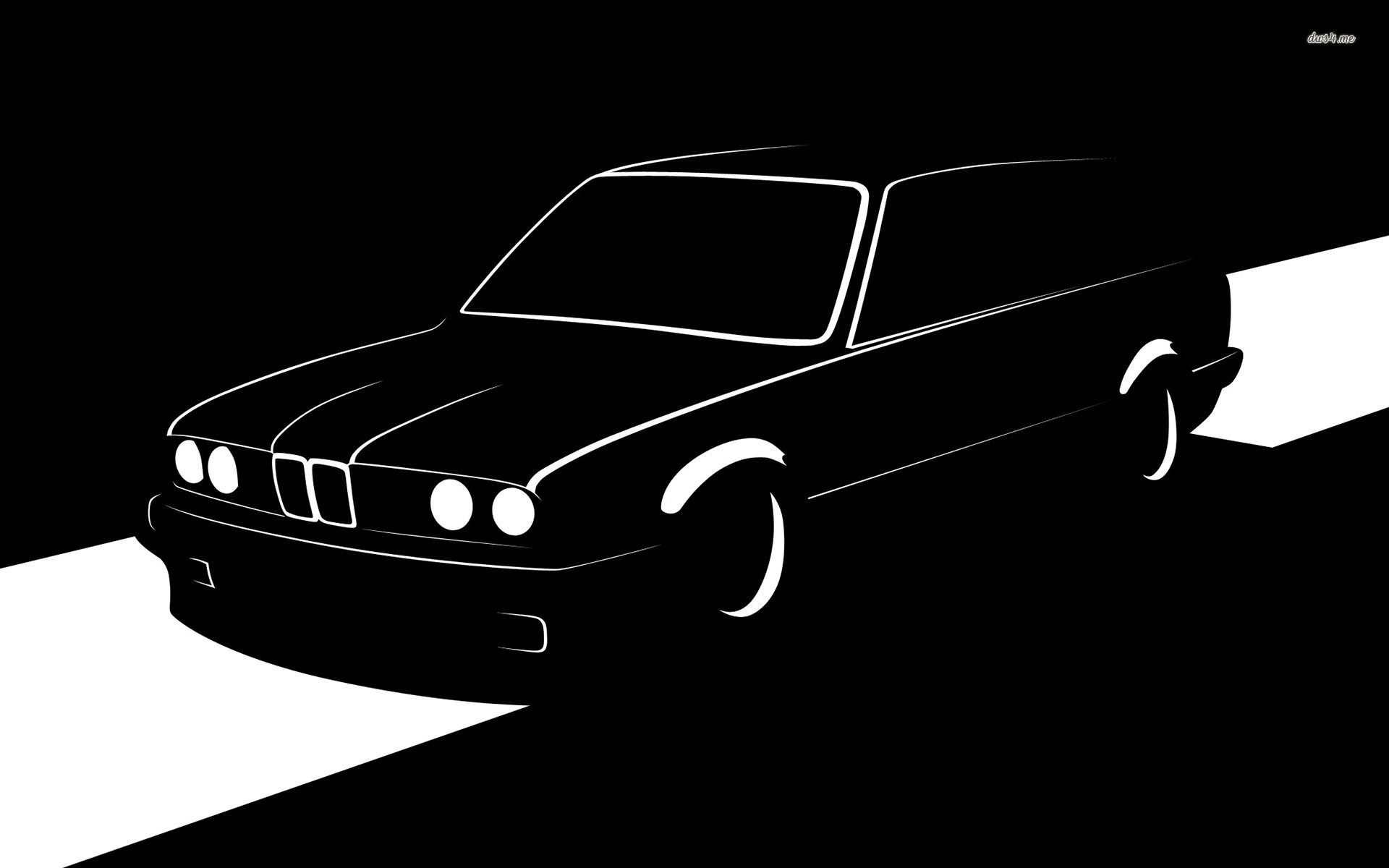 BMW E30 Touring silhouette wallpaper wallpaper