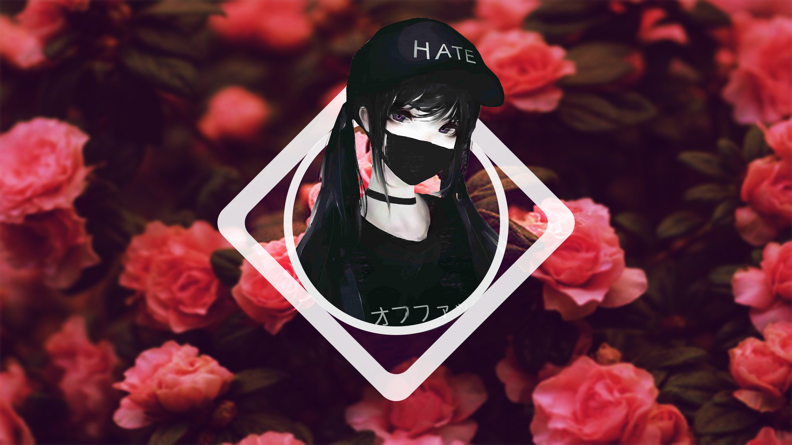 Picture In Picture Emo Roses Blurred Aoi Ogata Wallpaper:2560x1440