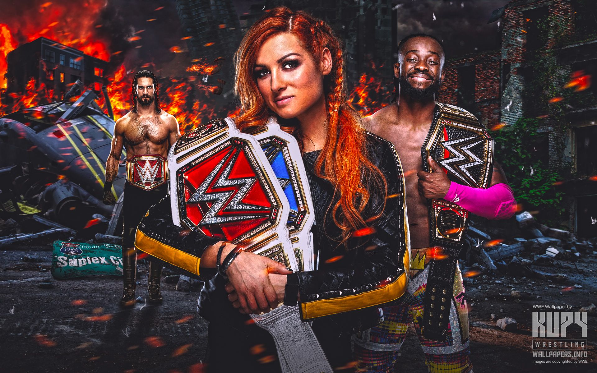 Becky Lynch And Seth Rollins HD Wallpaper
