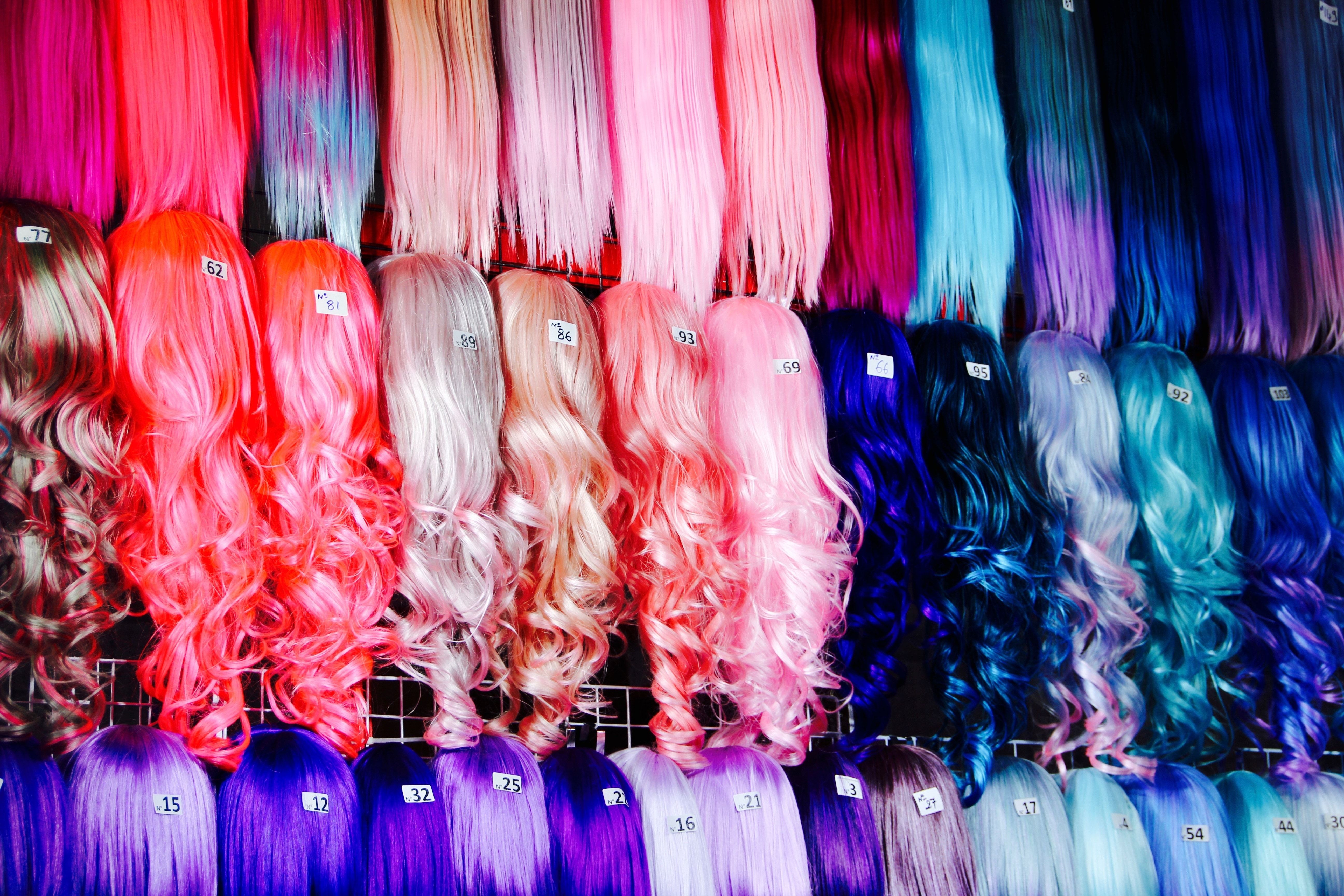 Wigs, Dress, Carnival, Colorful, Costume, , multi colored free image