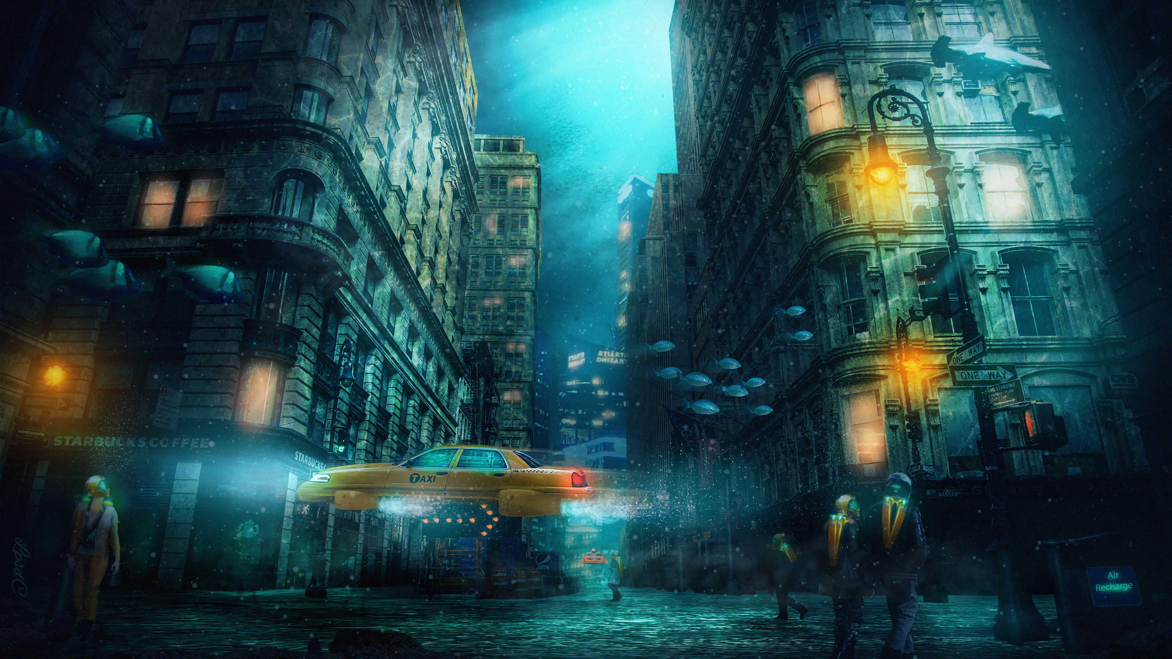 Underwater City 4k, HD Artist, 4k Wallpaper, Image, Background, Photo and Picture