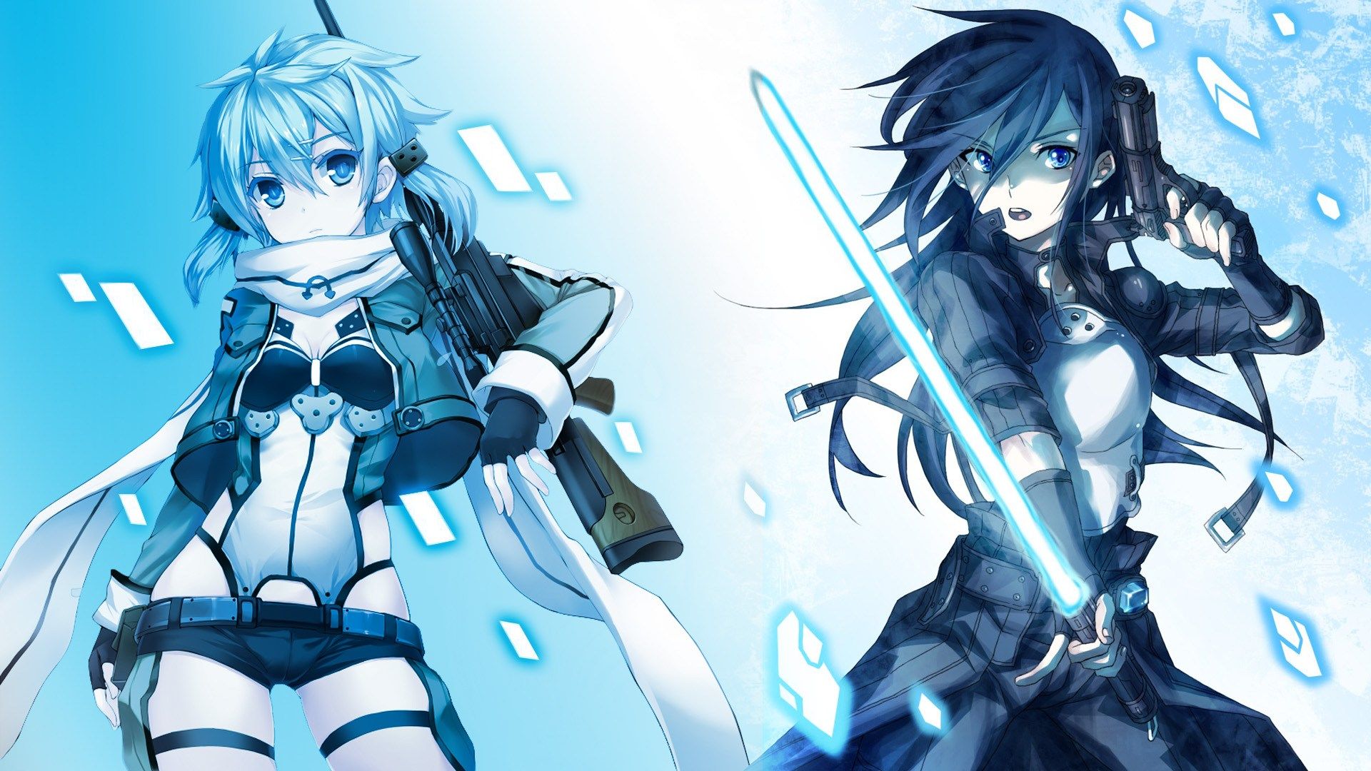 Asada Shino (Sinon), Kirito, Sword Art Online, Sword Art Online II HD Wallpaper & Background • 31717 • Wallur