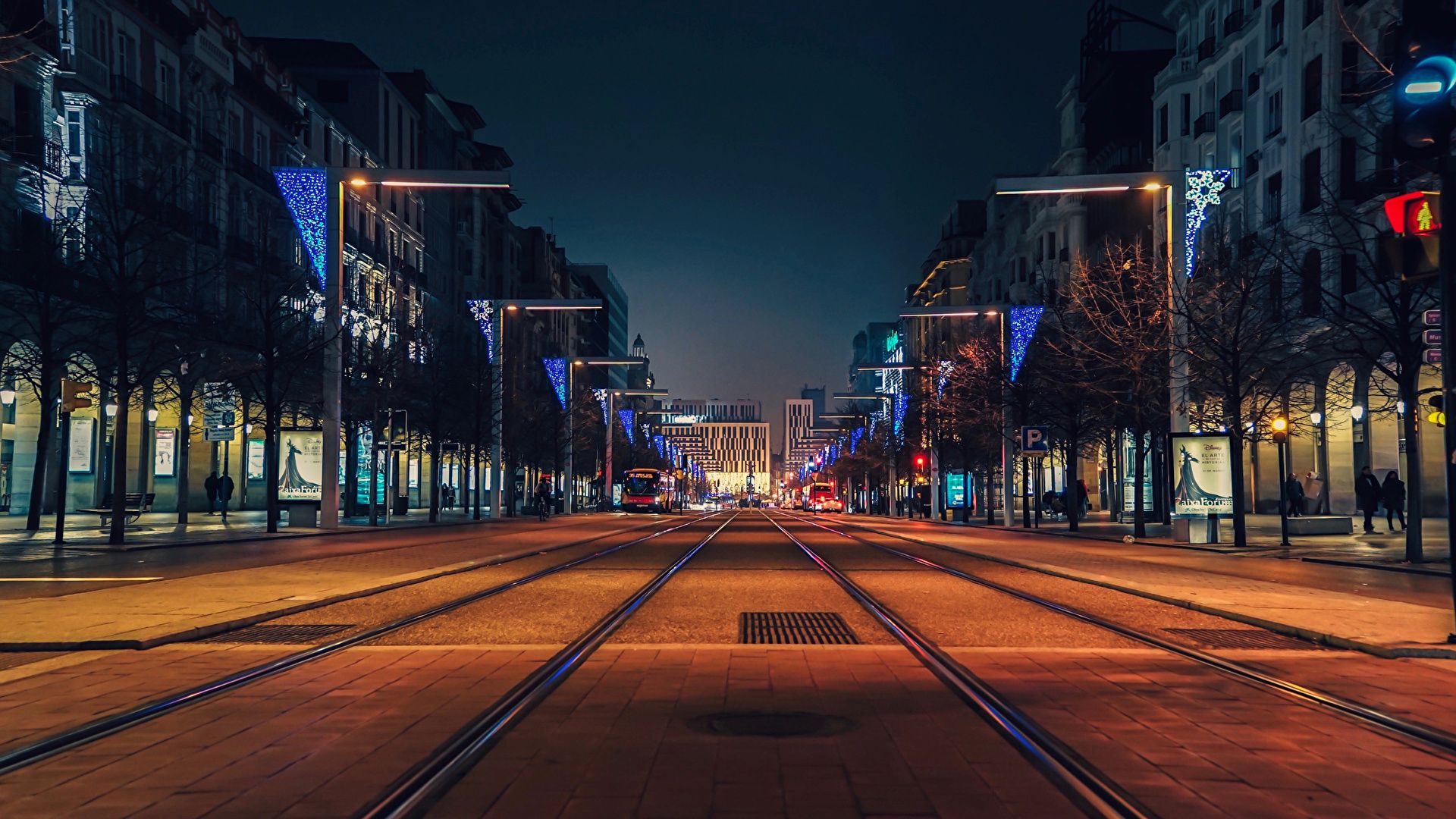 Picture Spain Zaragoza Roads Street Evening Houses Cities 1920x1080