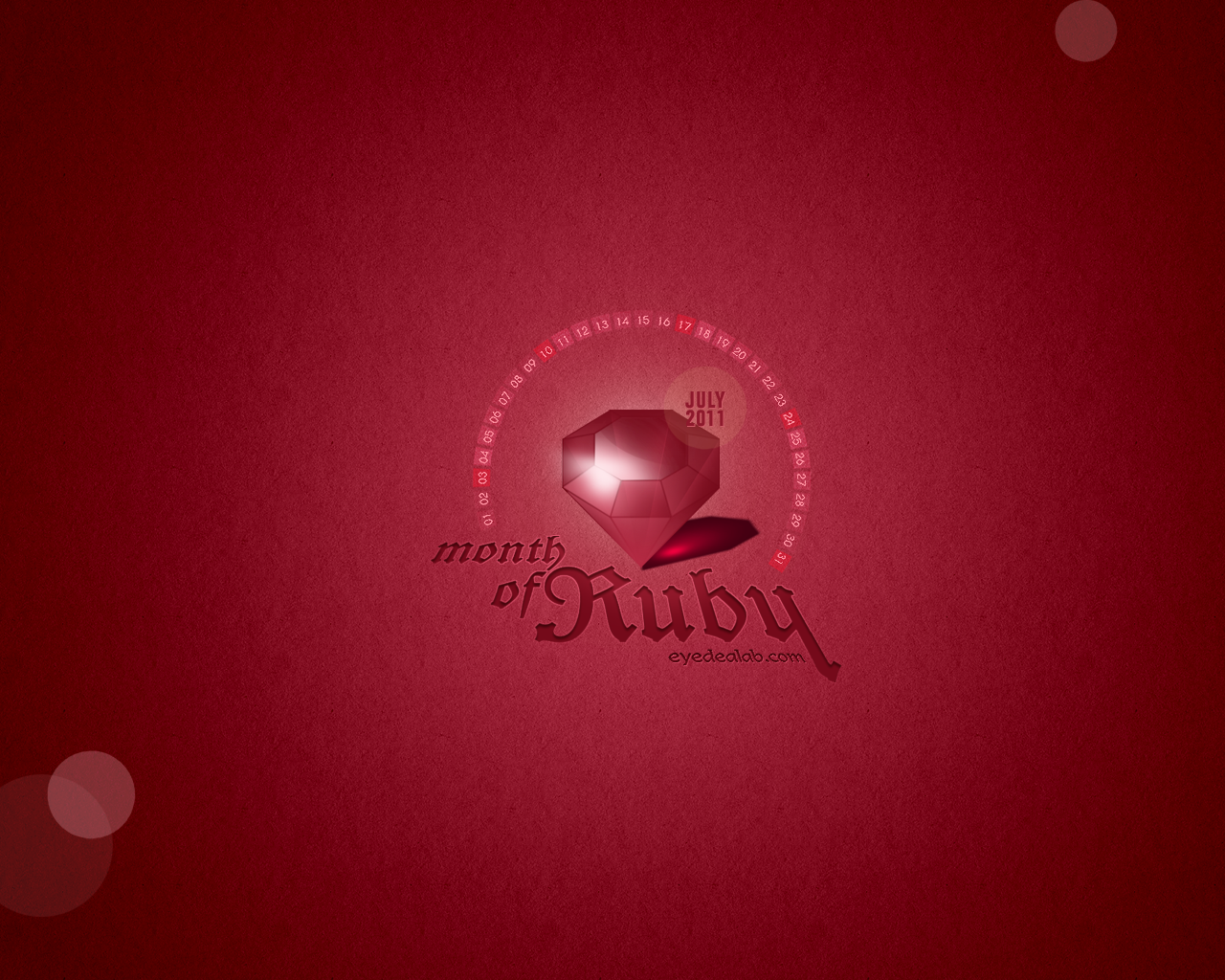 Month of Ruby 2011 Calendar Wallpaper ⋆ Eyedea Lab