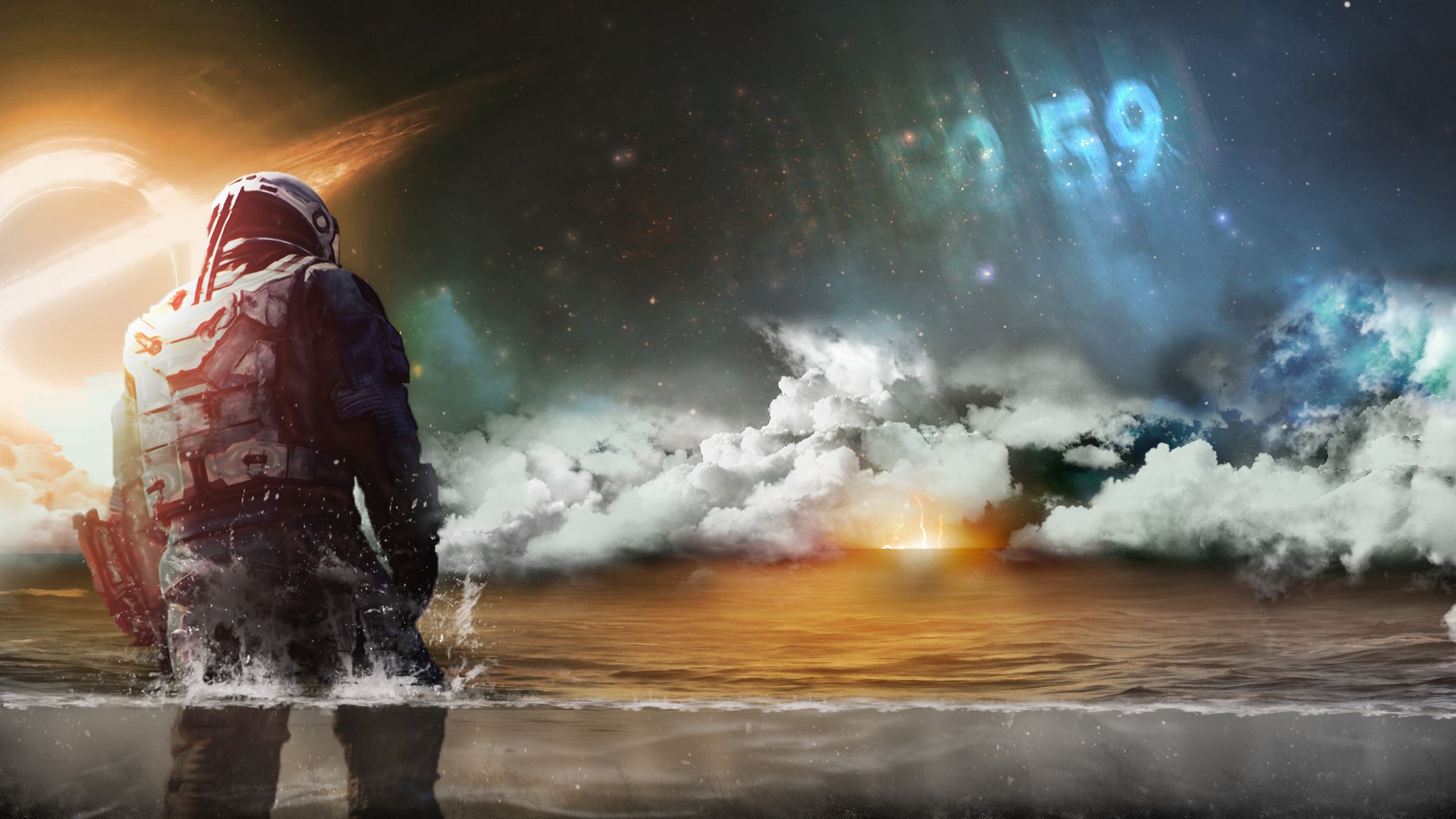 Interstellar (movie), Gargantua, Sea, Storm, Clouds, Time Wallpaper HD / Desktop and Mobile Background