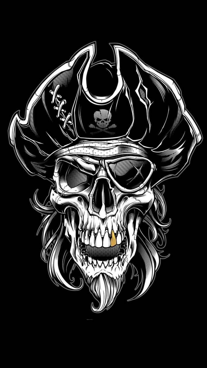 Pirate skull Wallpaper. Skull wallpaper, Skull picture, Skull artwork