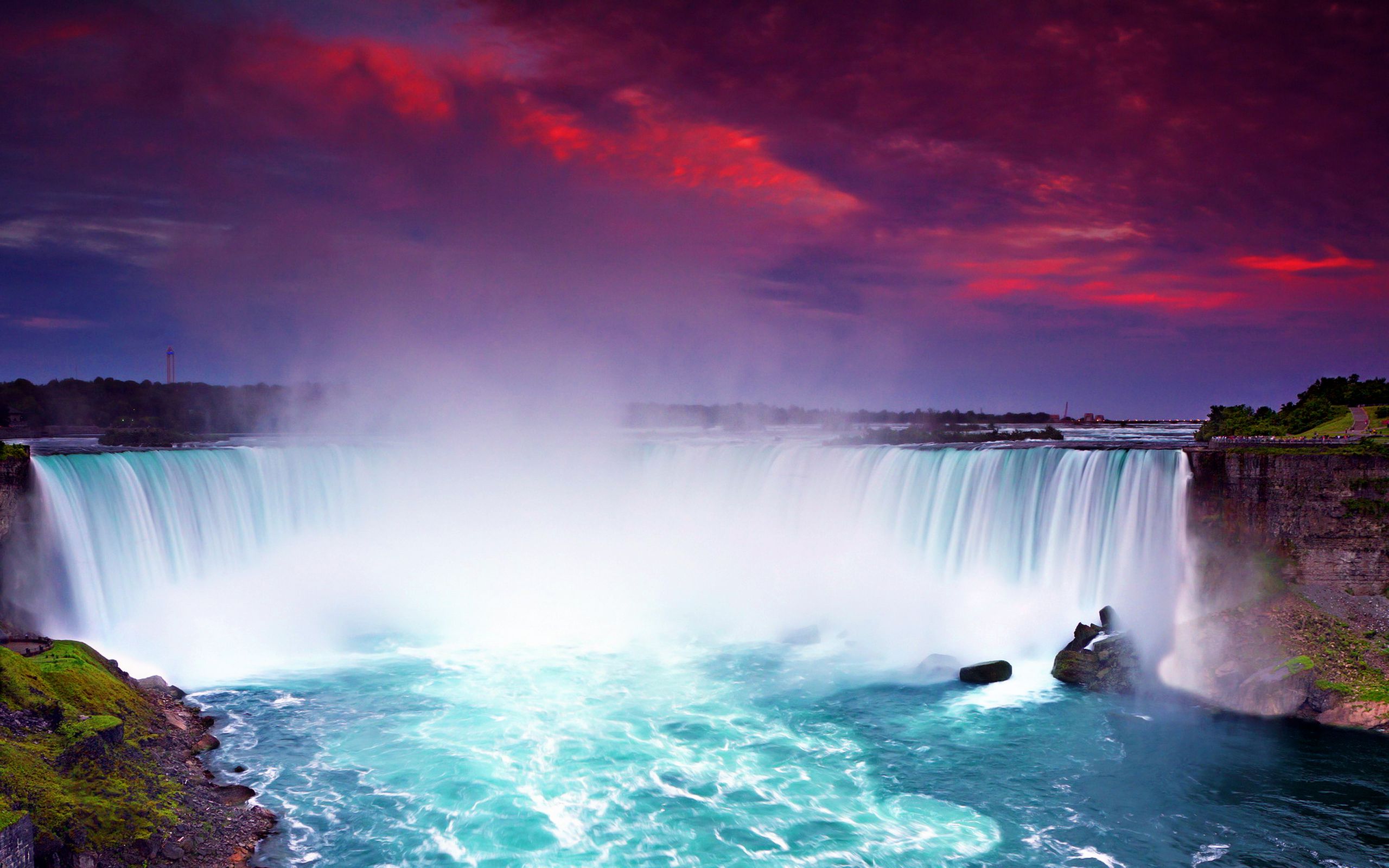 Niagara Falls At Night Lights HD Wallpaper For Desktop Background, Wallpaper13.com