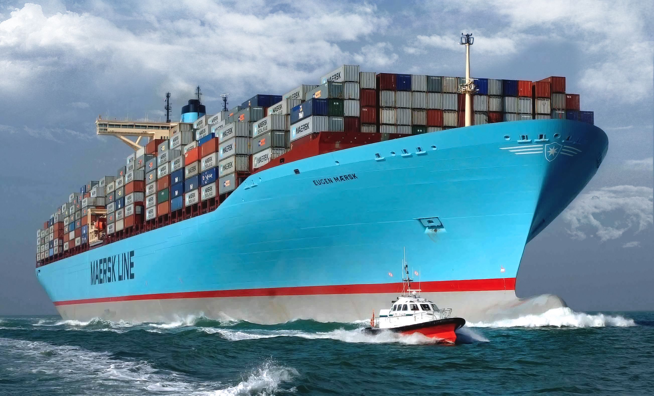 WallpaperD wallpaper. photo. picture. ship, Eugen Maersk, a container ship, cargo, maersk